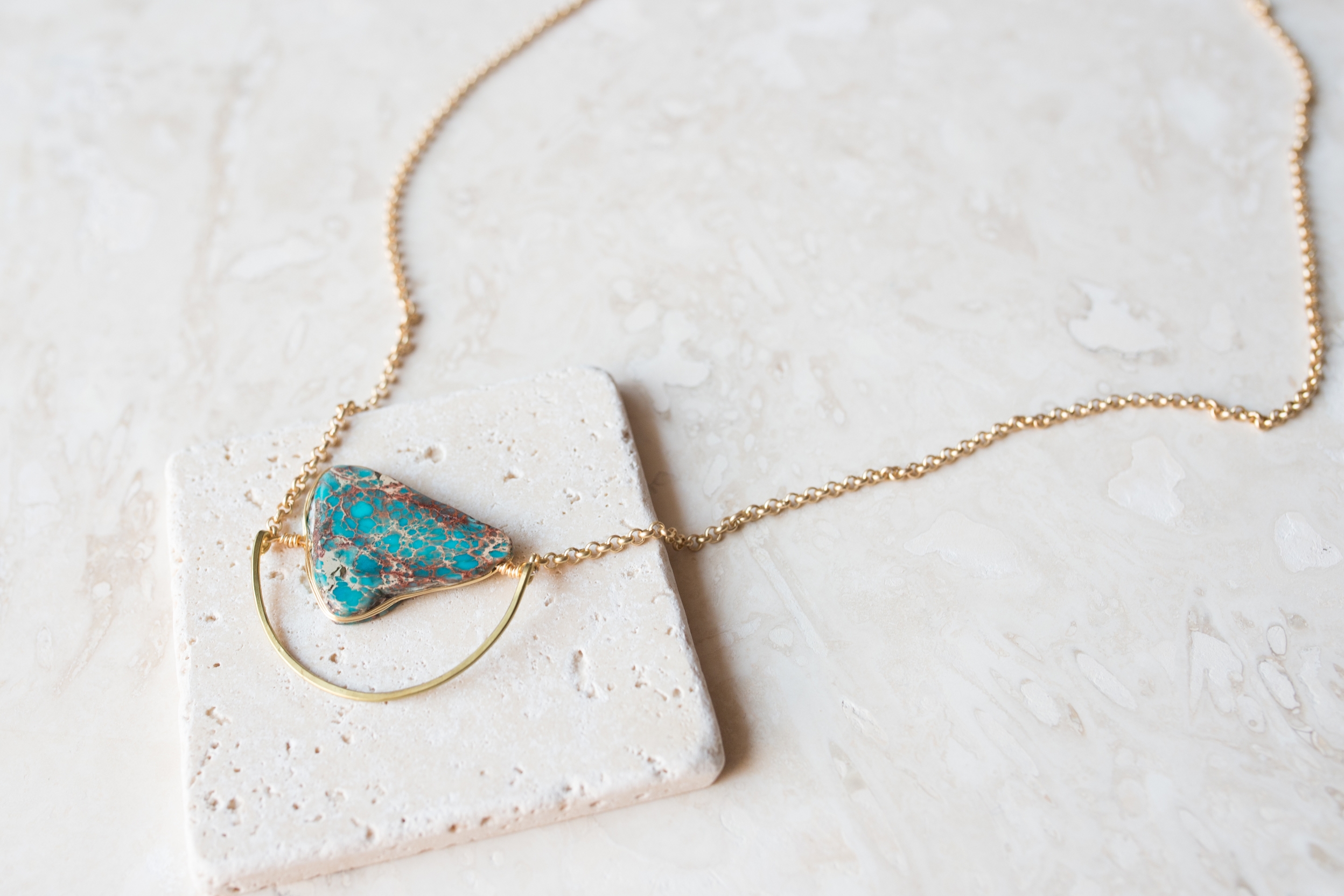 Light Blue Impression Jasper Necklace