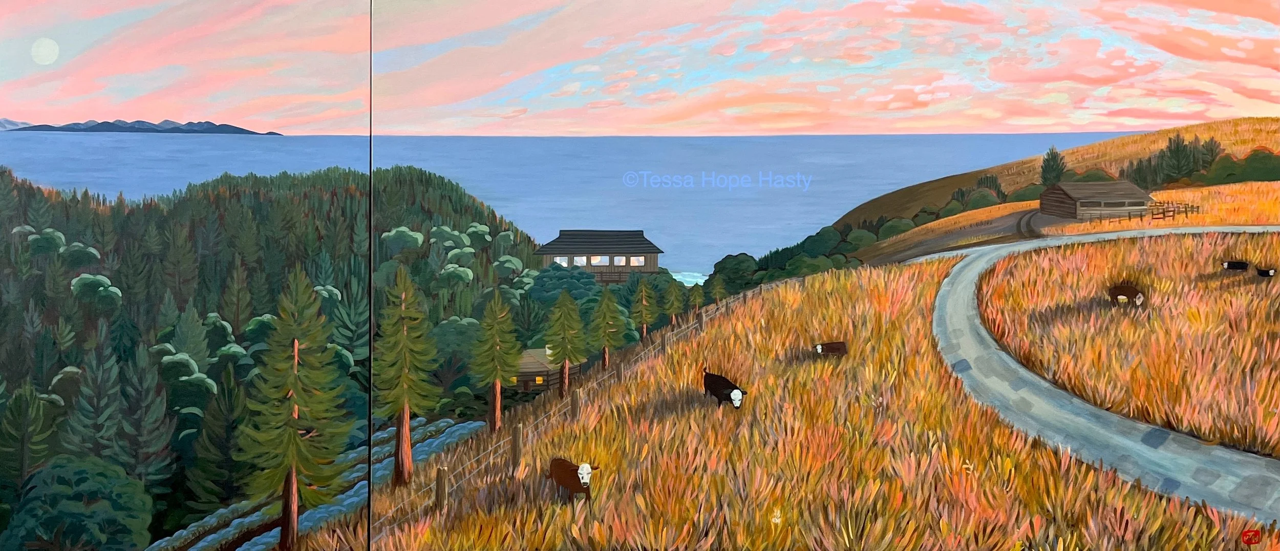 meadow forest canyon bay