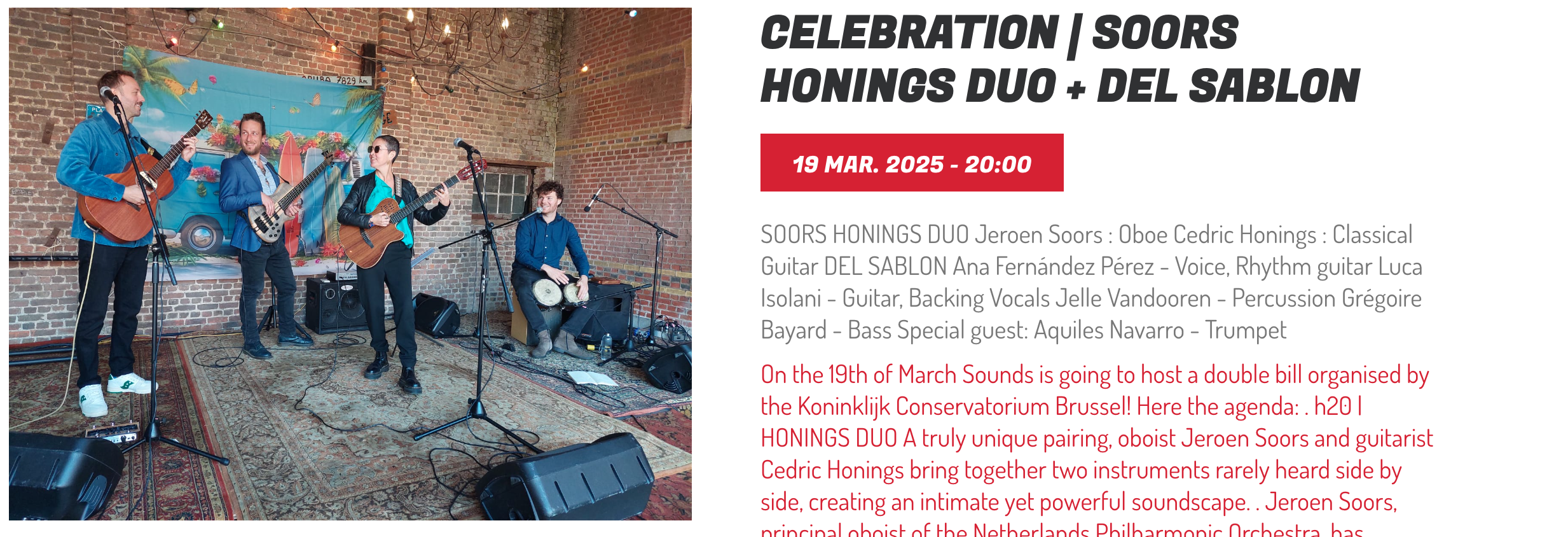 Del Slabón Live from Sounds Brussels. 