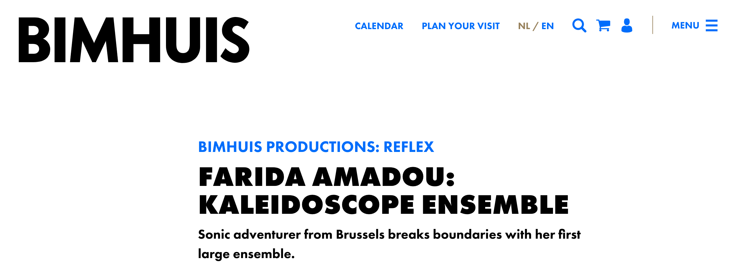 Farida Amadou: Kaleidoscope Ensemble. Live from Bimhuis