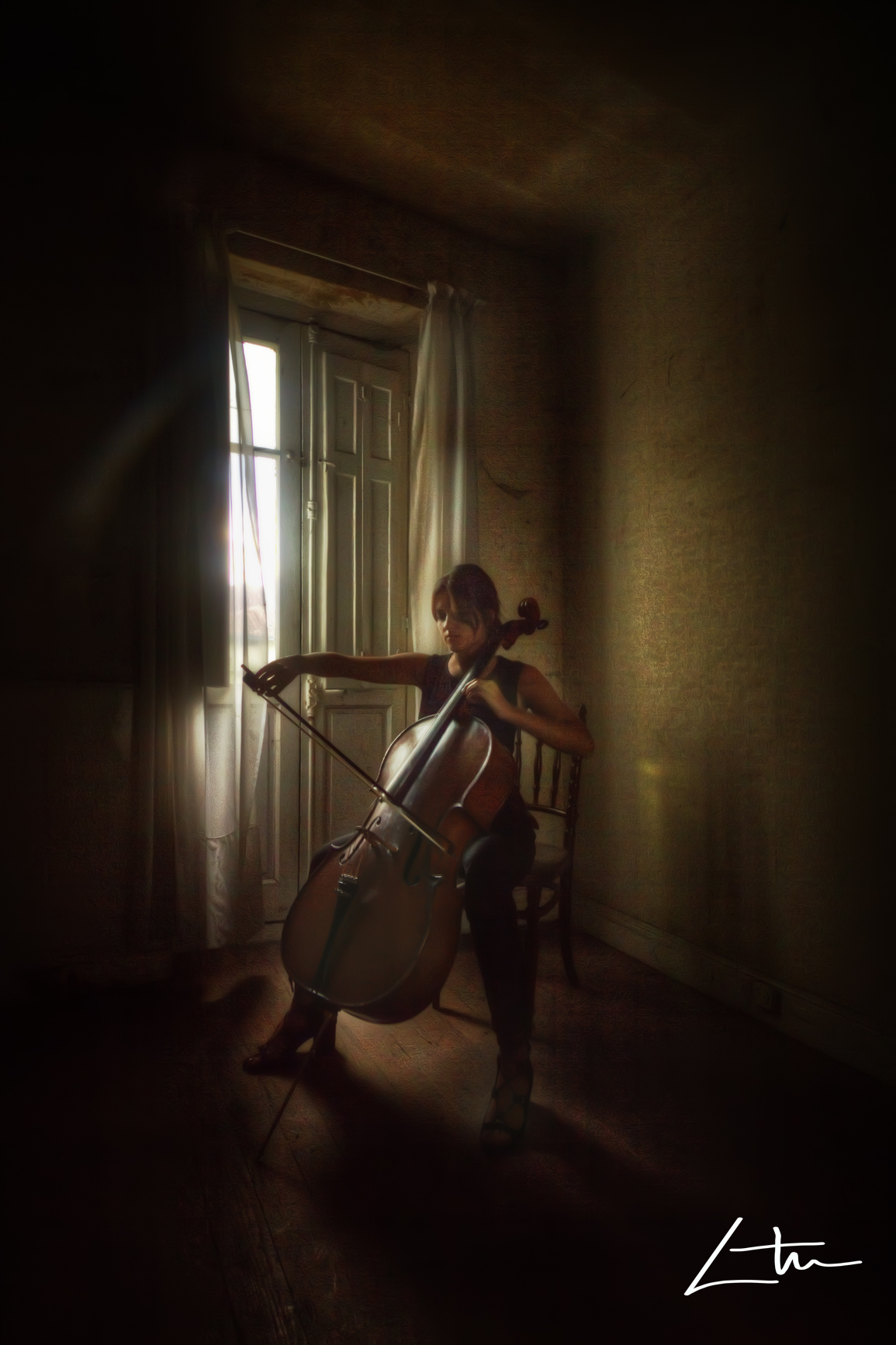 Cello and light