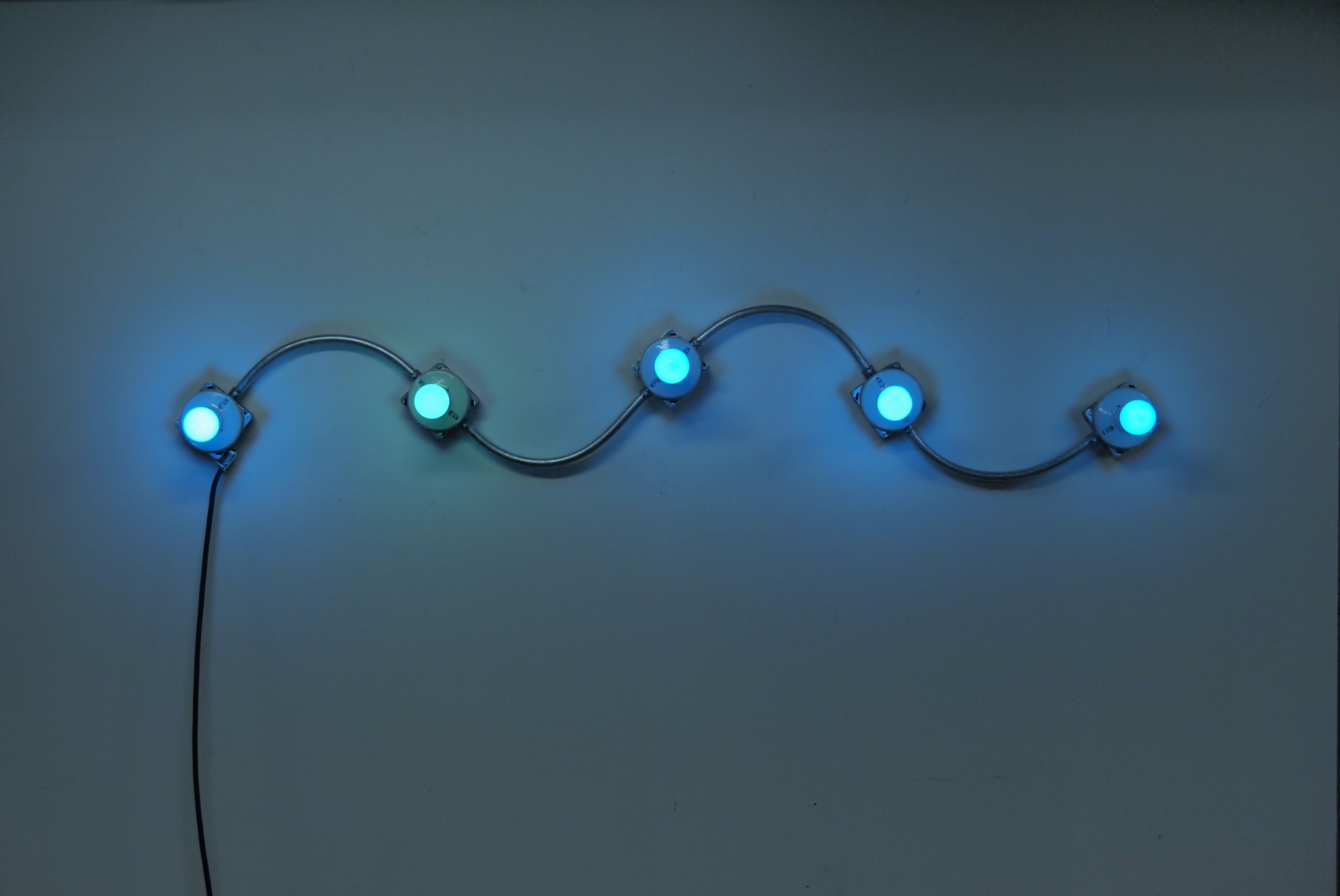   Conduits in Blue and Green (Figure 9), 2012.&nbsp;  Galvanized steel, copper wire, porcelain fixtures and ceramic coated light bulbs.  