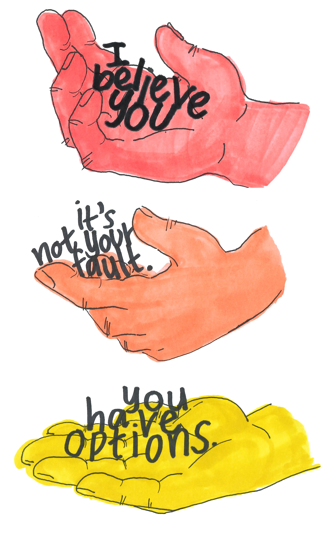 Detail of illustrations for a feature on sexual assault policy in the Spring 2017 issue of North by Northwestern.