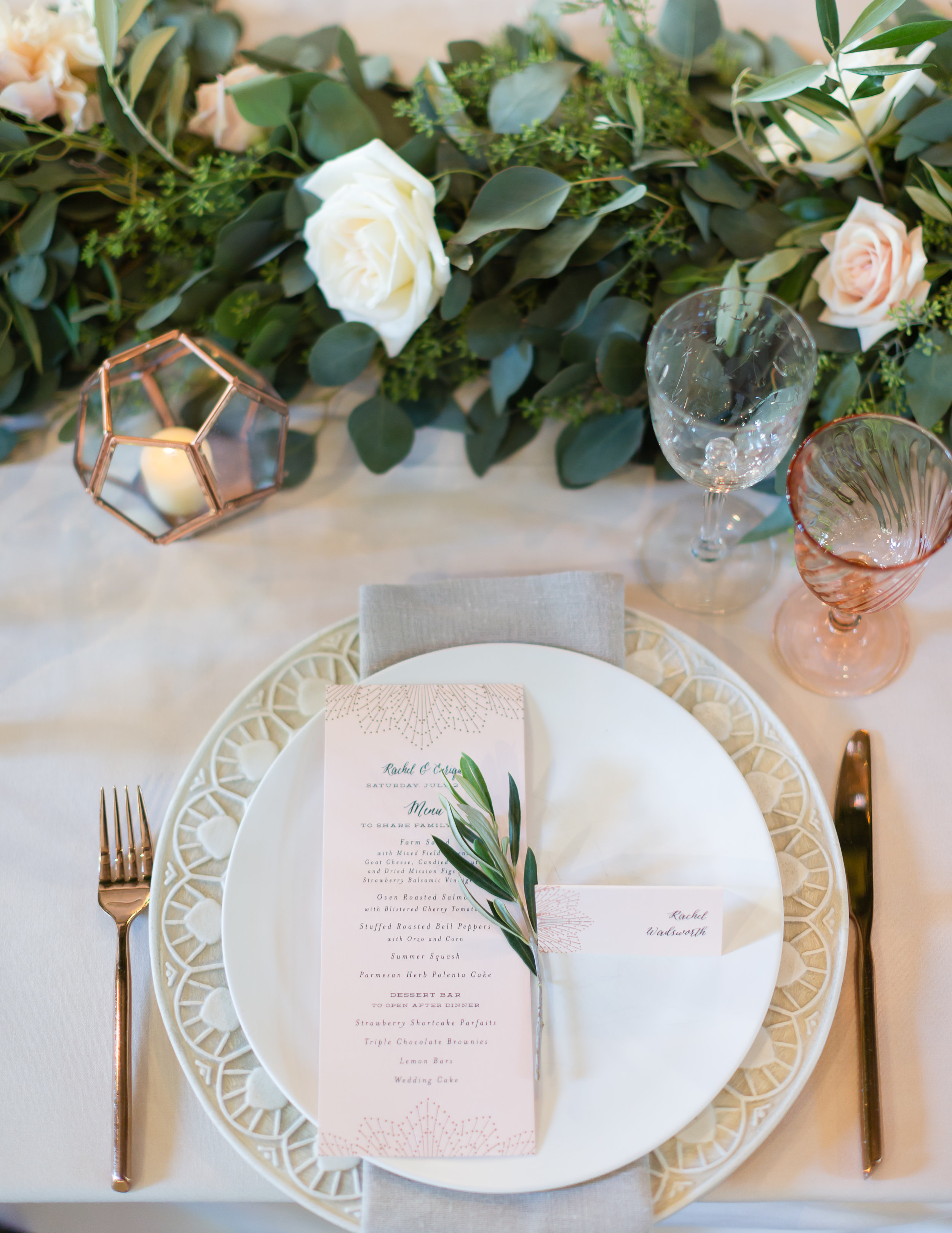 Place setting by Farm to Table Catering | Miners Foundry Wedding | Nevada City, Ca