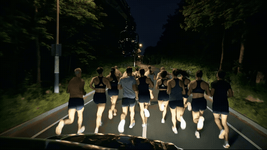 Audi's Digital Matrix headlights were built for this condition. As the official pace and camera car for Adidas After  Midnight Runners , the vehicle lights the route, keeps runners safe, and films every mile.&nbsp;    quattro's all-condition pitch f