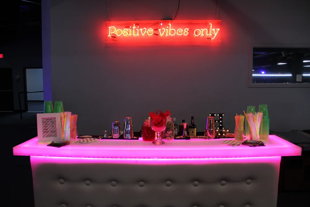 Illuminated bar by Platinum Bartenders