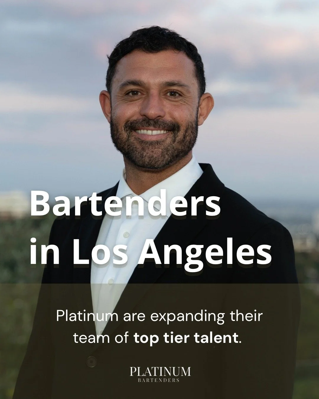 We're Hiring! Los Angeles Event Staff

Think you've got what it takes to join the Platinum Bartenders team?

We're hiring male &amp; female bartenders, mixologists, hosts and event performers for luxury events across Los Angeles.

Comment "WORK&