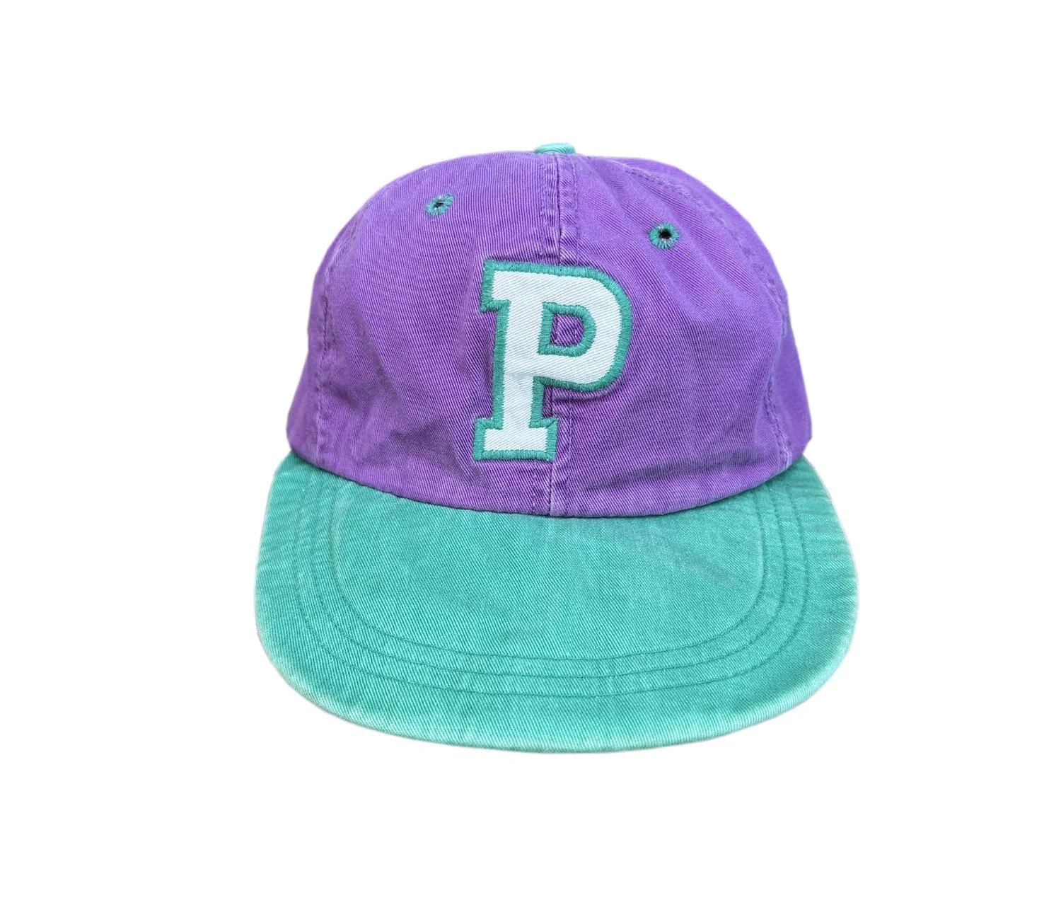 Vtg Polo P Hat Purple Teal .jpg