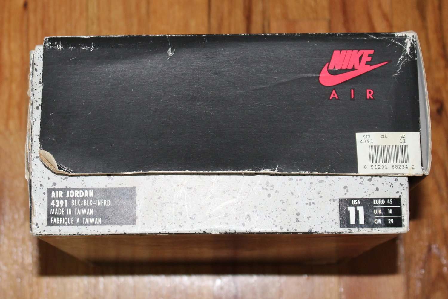 1991 Air Jordan Black Infrared OG Box Only (Size 11) — RootsBK