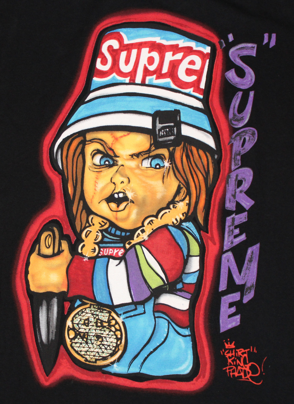 Supreme Chucky X Shirt Kings Black Graffiti T Shirt S/S 14 (Size L) —