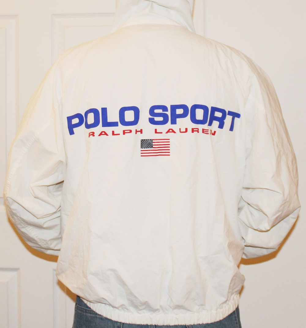 Vintage Polo Sport Ralph Lauren USA White Jacket (Size XL) — Roots