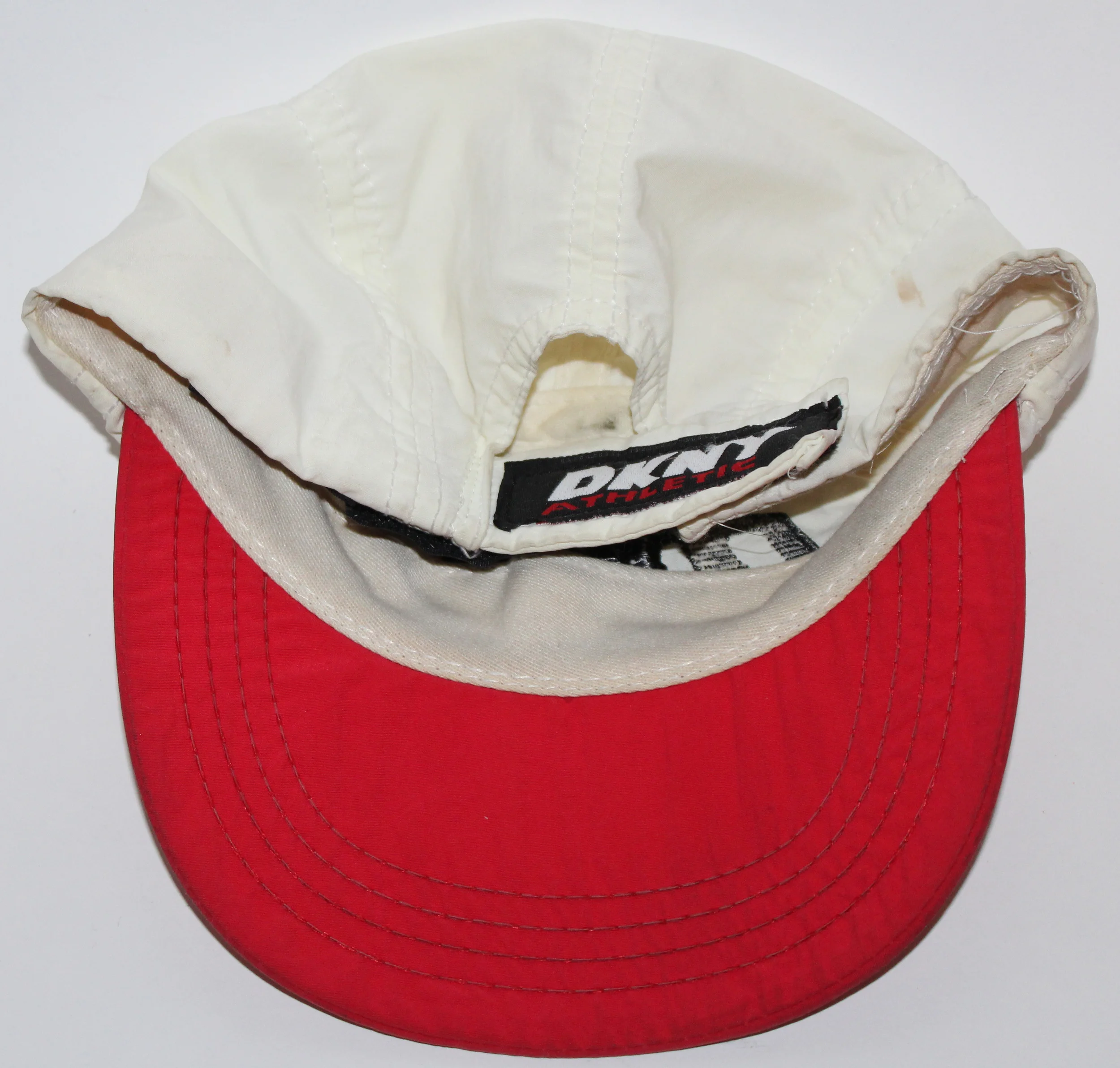 Vintage DKNY Tech USA White/Red Nylon 5 Panel Hat — RootsBK
