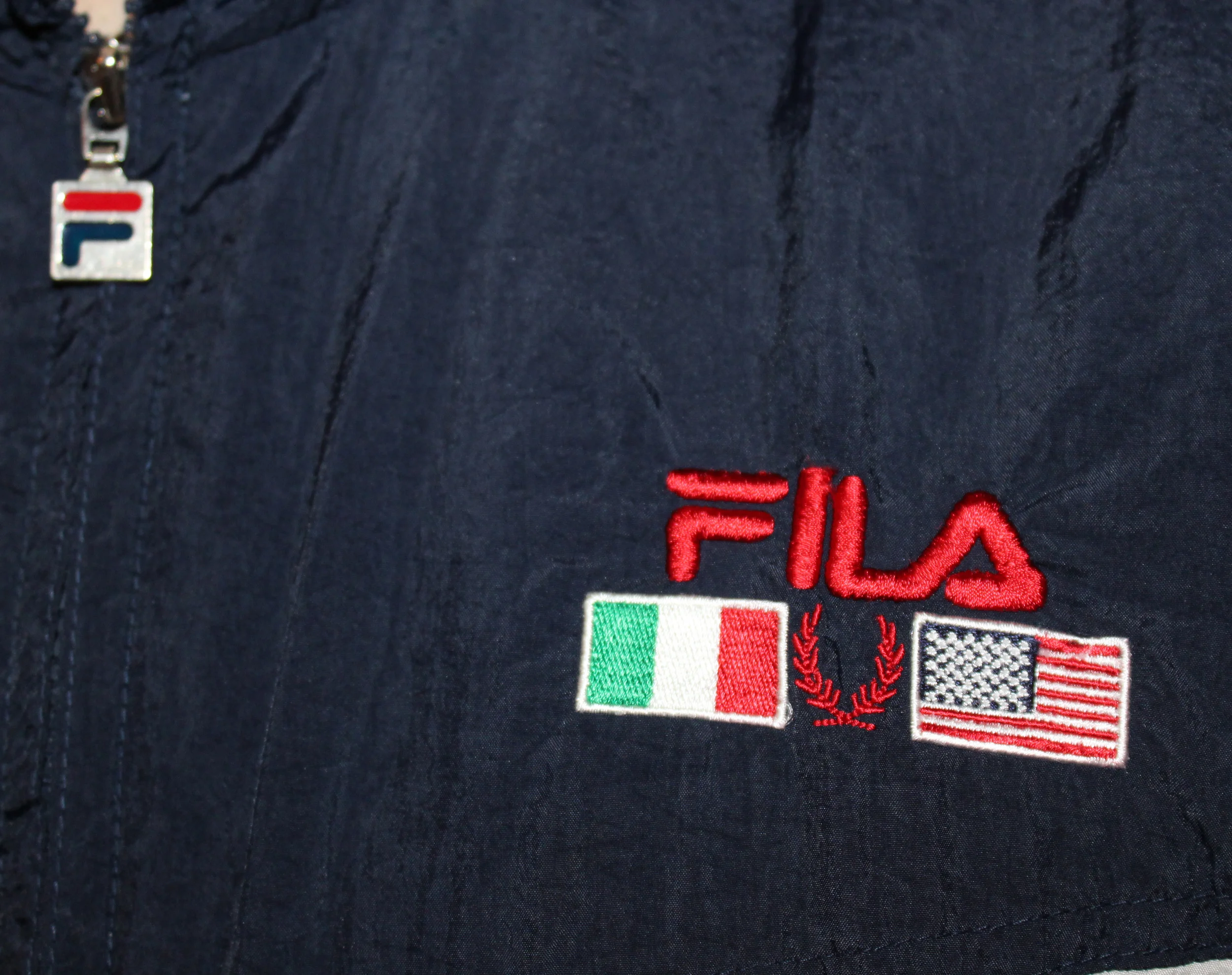 Vintage 90s Fila International navy/red/white windbreaker