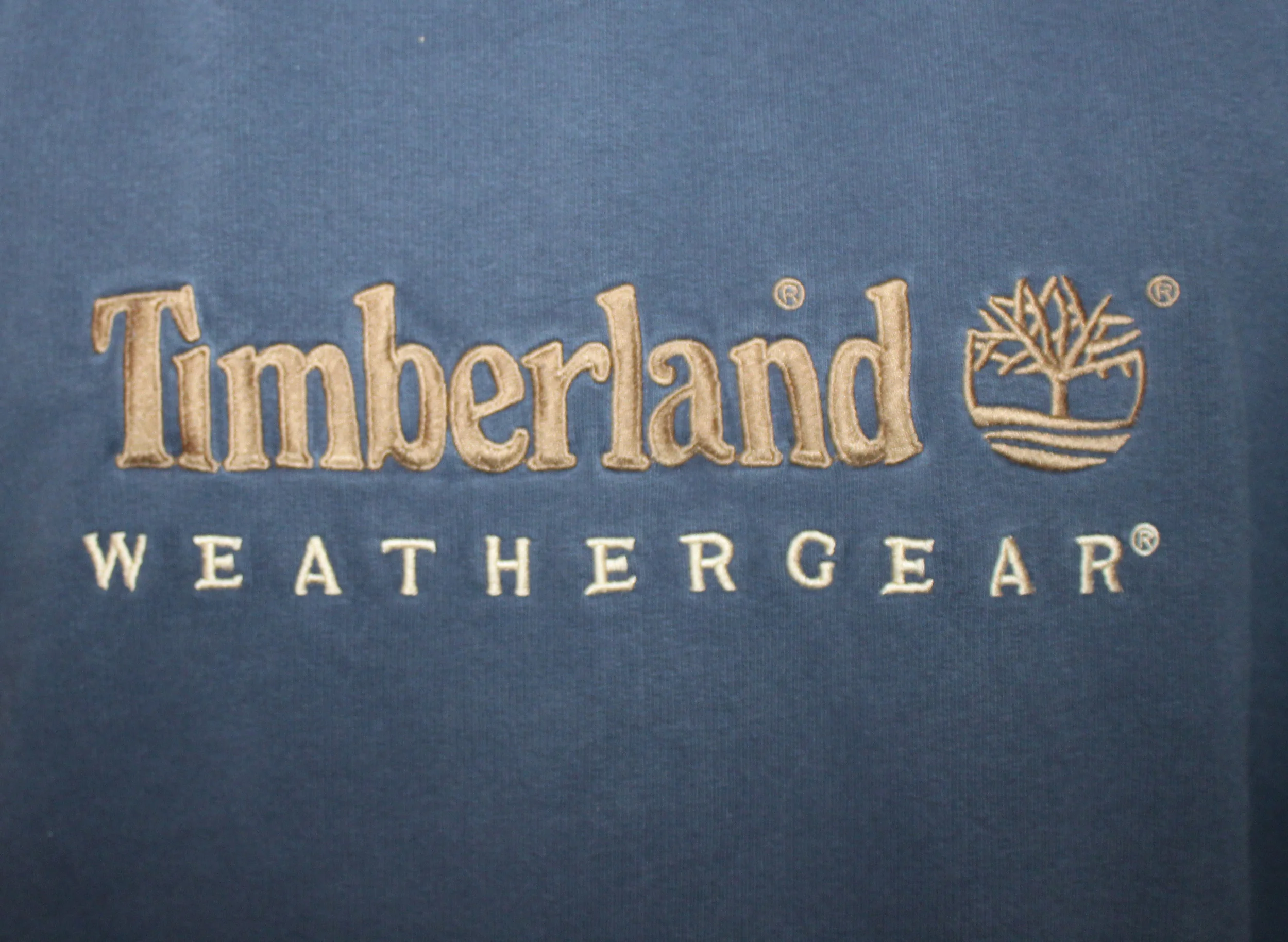 Vintage 90s Timberland navy blue Weathergear crew neck