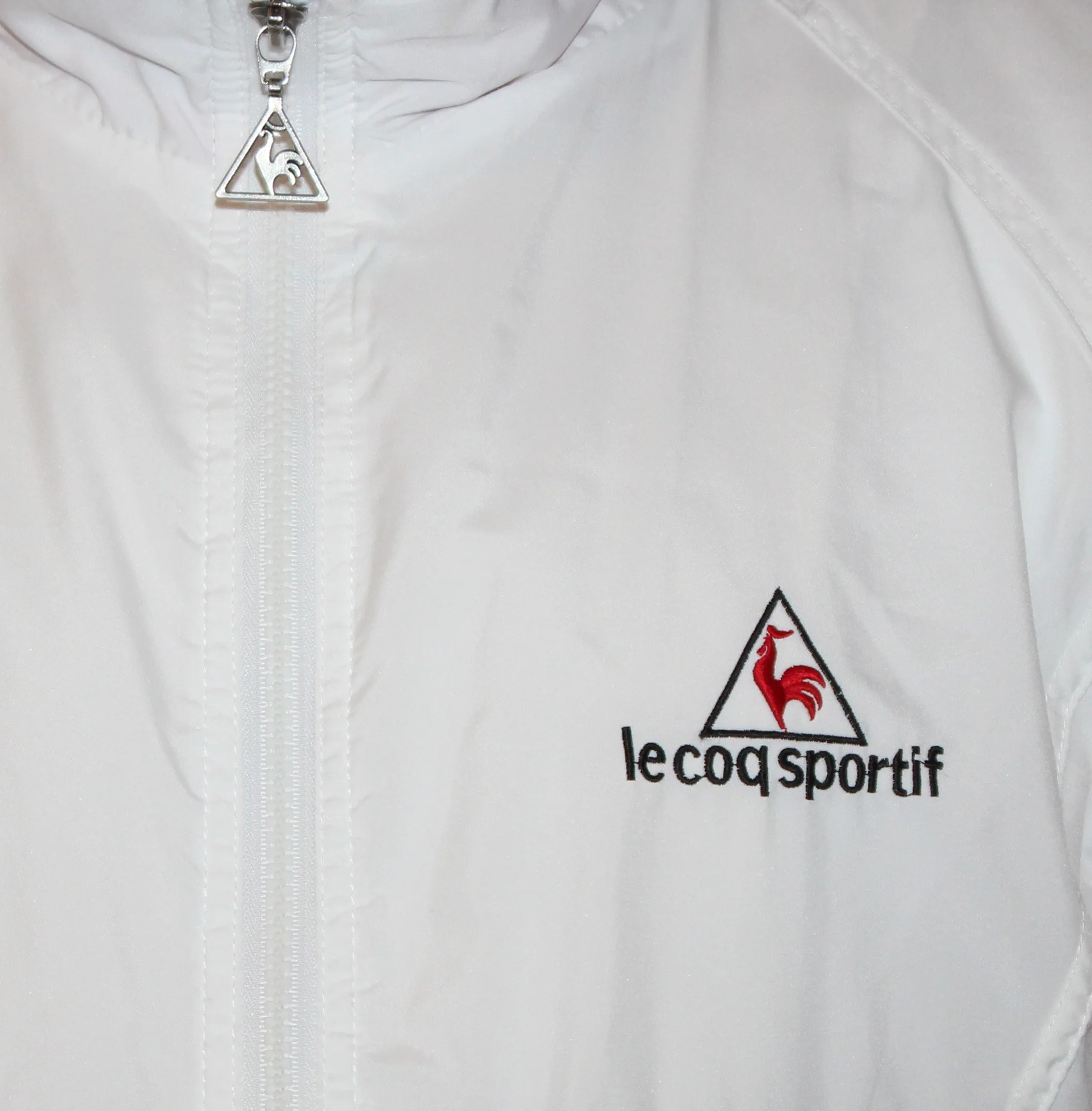 Vintage Le Coq Sportif light jacket in white black red