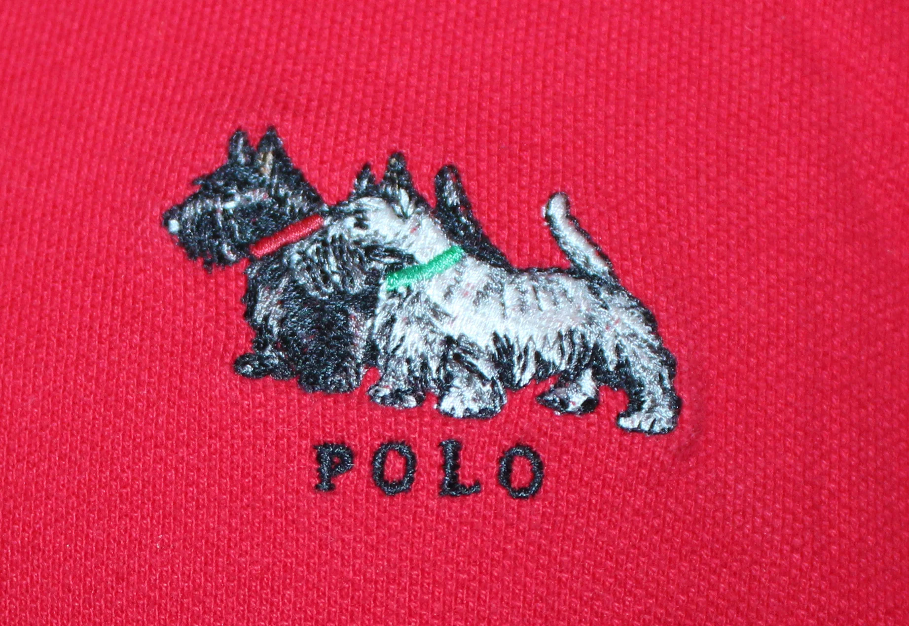Vintage Polo Ralph Lauren Scottish Terrier red rugby
