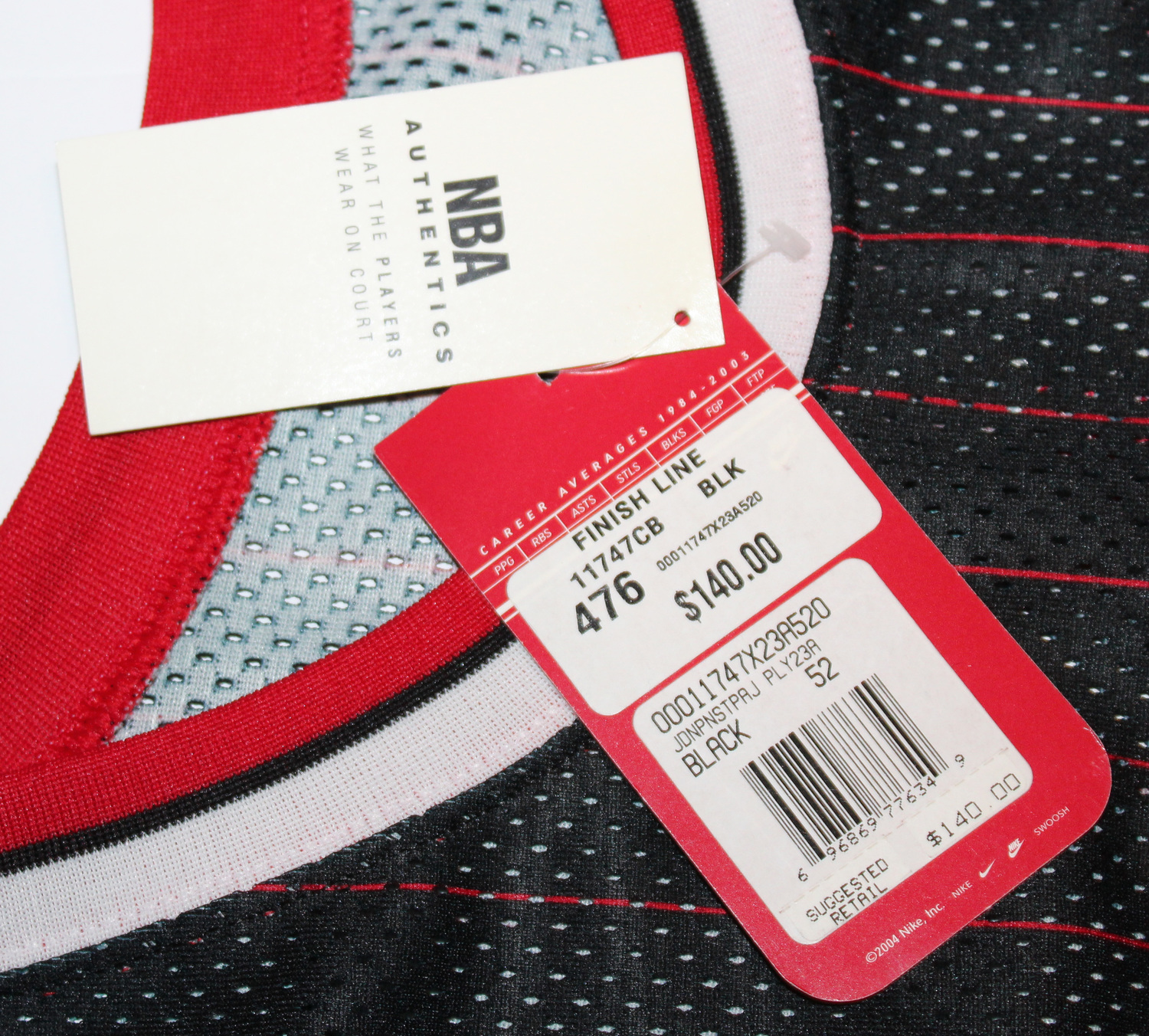 Michael Jordan Jersey XL NWT black With Red Pin Stripes Mens Nike