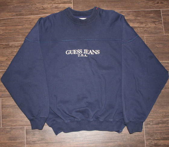 Vintage Guess Jeans USA Navy Crew Neck (Size L) — Roots