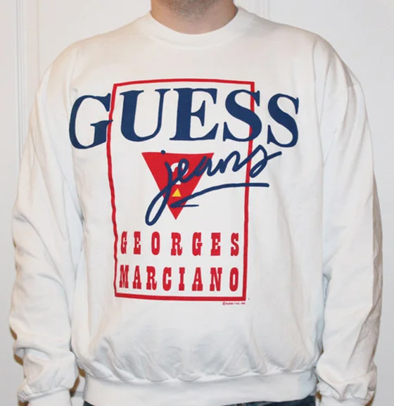 Vintage 1992 Guess Jeans by Georges Marciano white crew sweatshirt