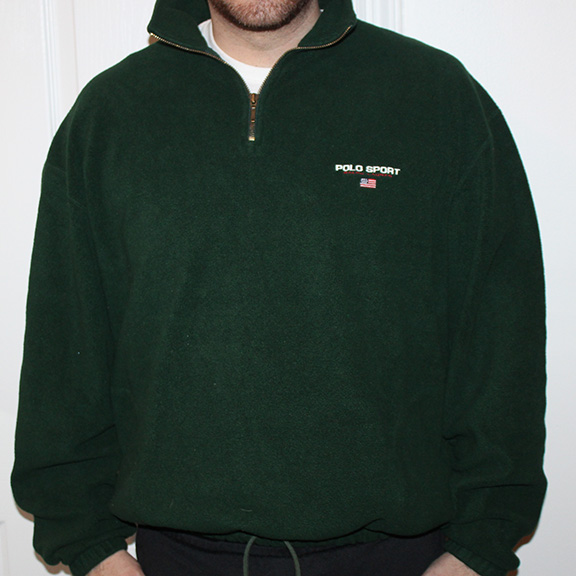 Vintage 1 4 Zip Fleece Vintage Polo Sport Ralph Lauren Forest Green 1/4 Zip Fleece Sweatshirt