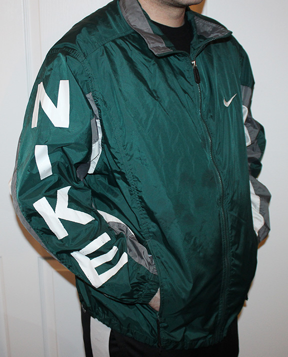 Vintage 90s Nike Bomber Jacket with Hood, Sport Jacket