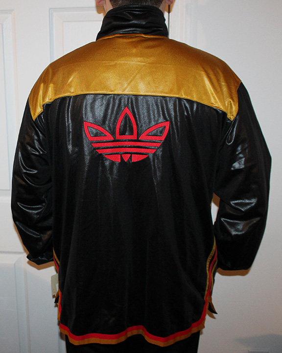 red gold and green adidas jacket