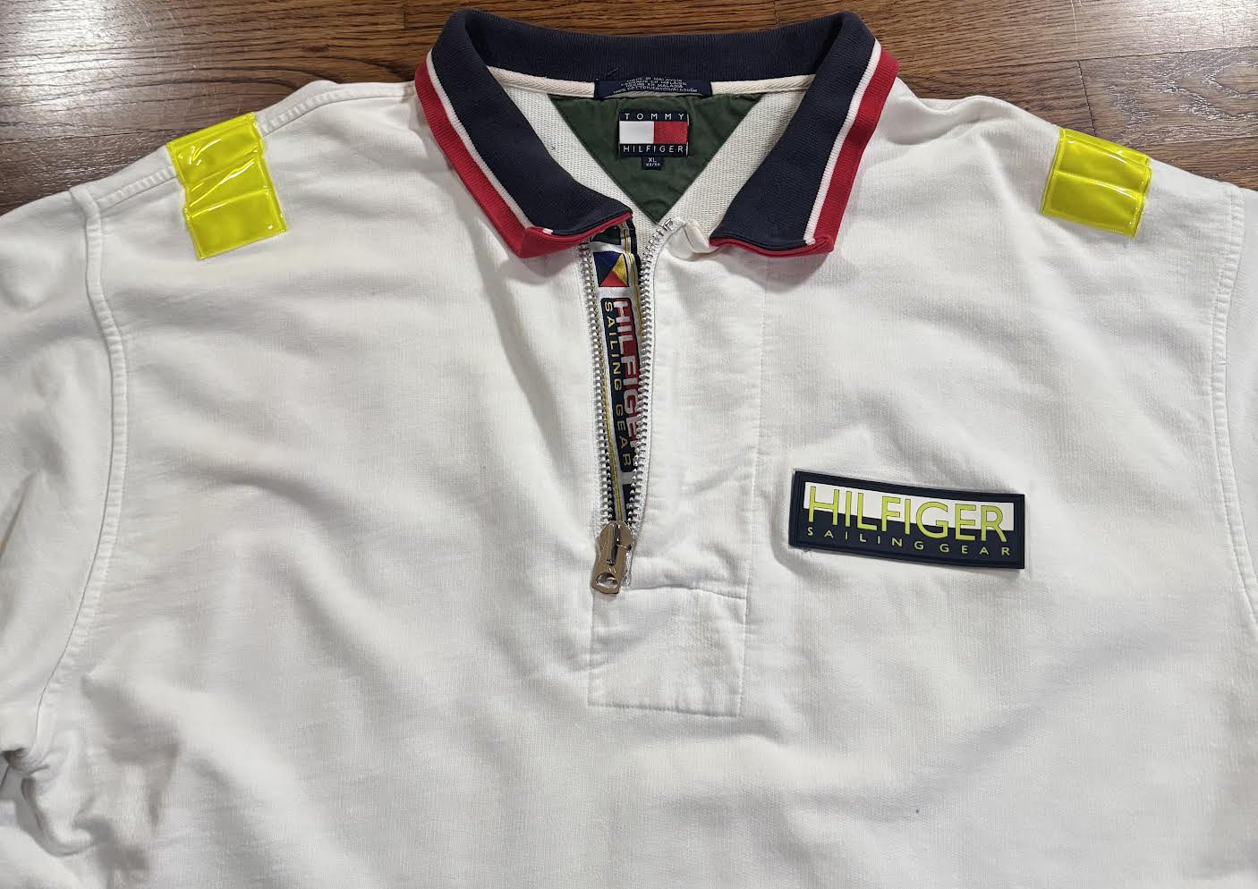 Vintage Tommy Hilfiger Sailing Gear 1/4 Zip Reflective Top (Size 
