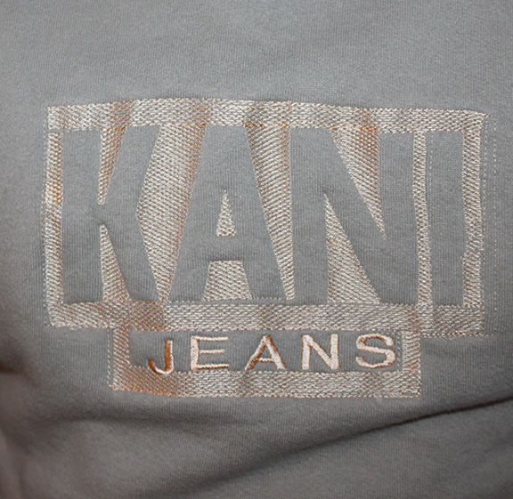 Vintage Karl Kani Jeans Champagne Embossed Logo Crew Neck Sweatshirt ...