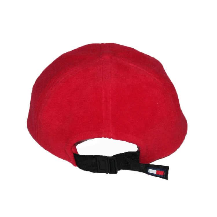 Vintage Tommy Hilfiger red and black fleece logo hat