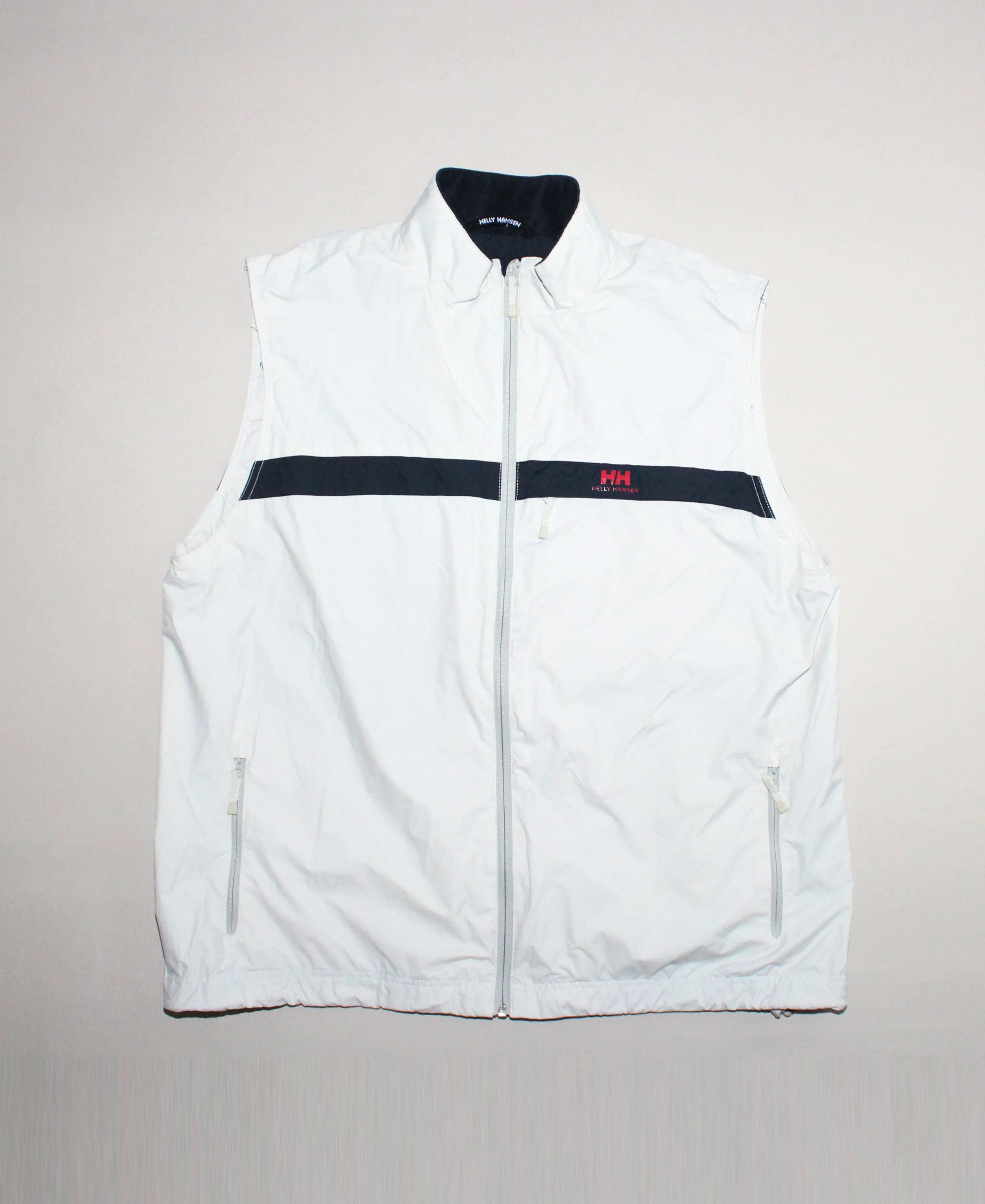 Vintage Helly Hansen vest in off white, navy and red