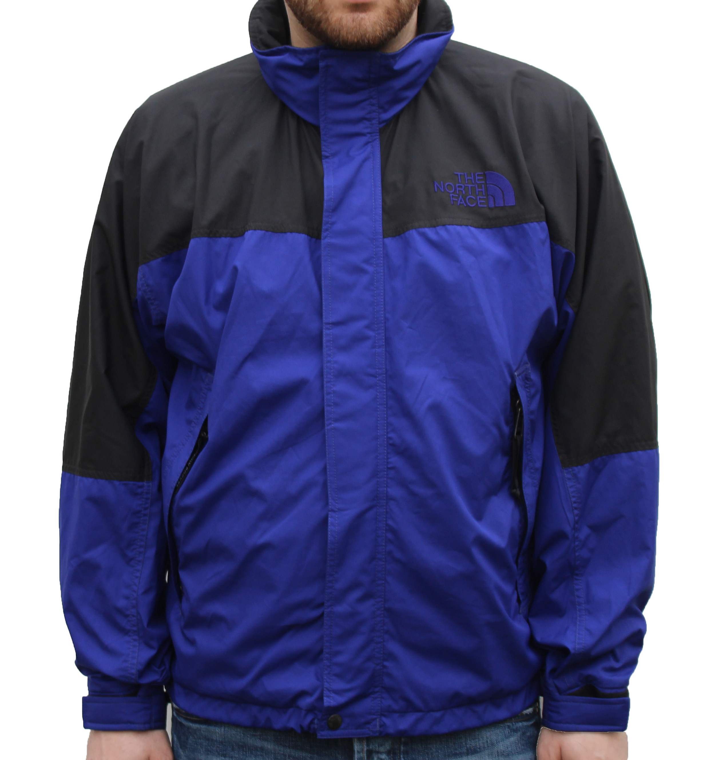 blue and black north face