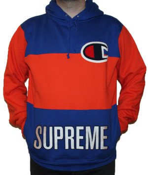 supreme champion hoodie blue