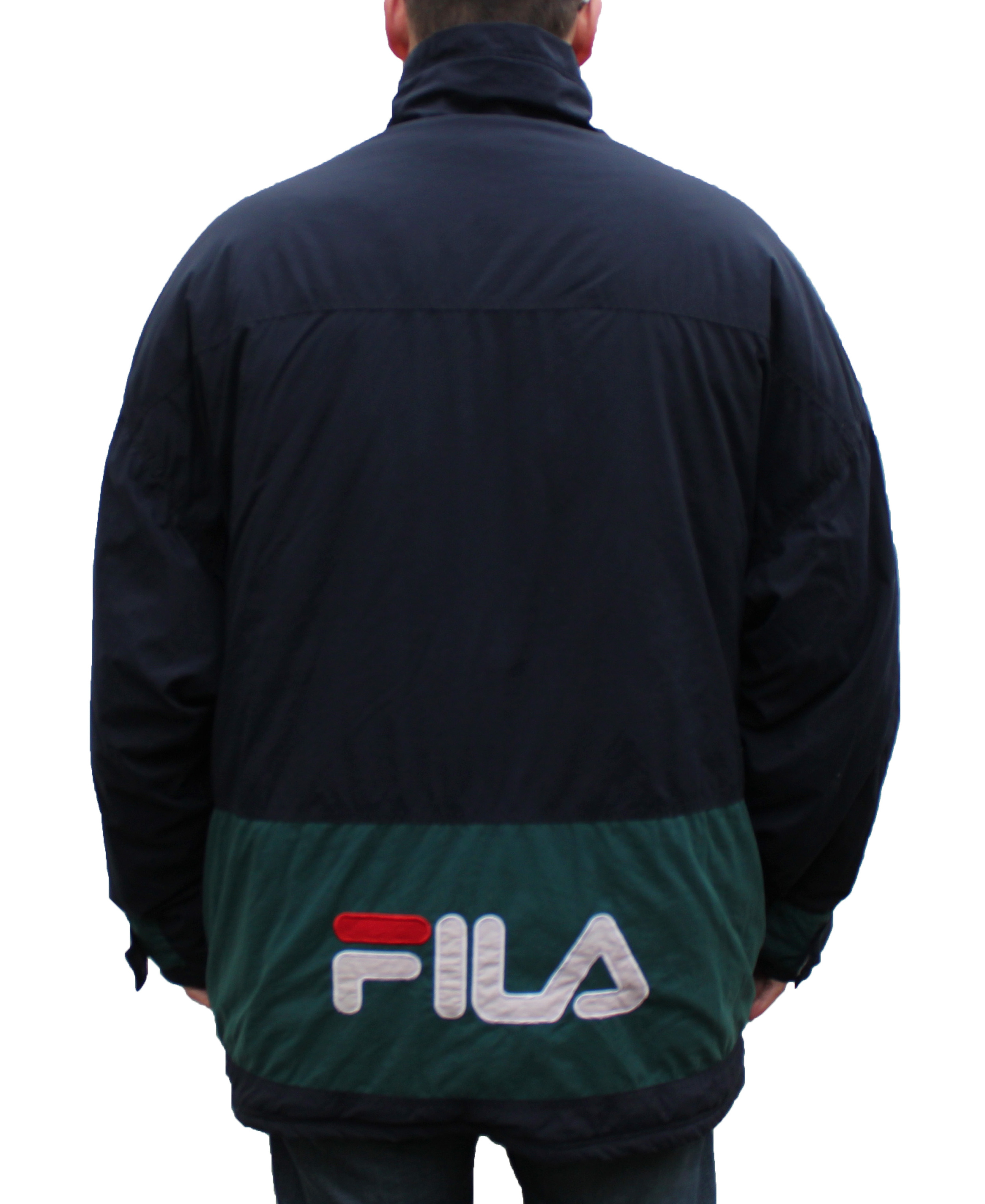 Vintage Fila Navy / Green Spell-Out Jacket (Size XXL) — Roots