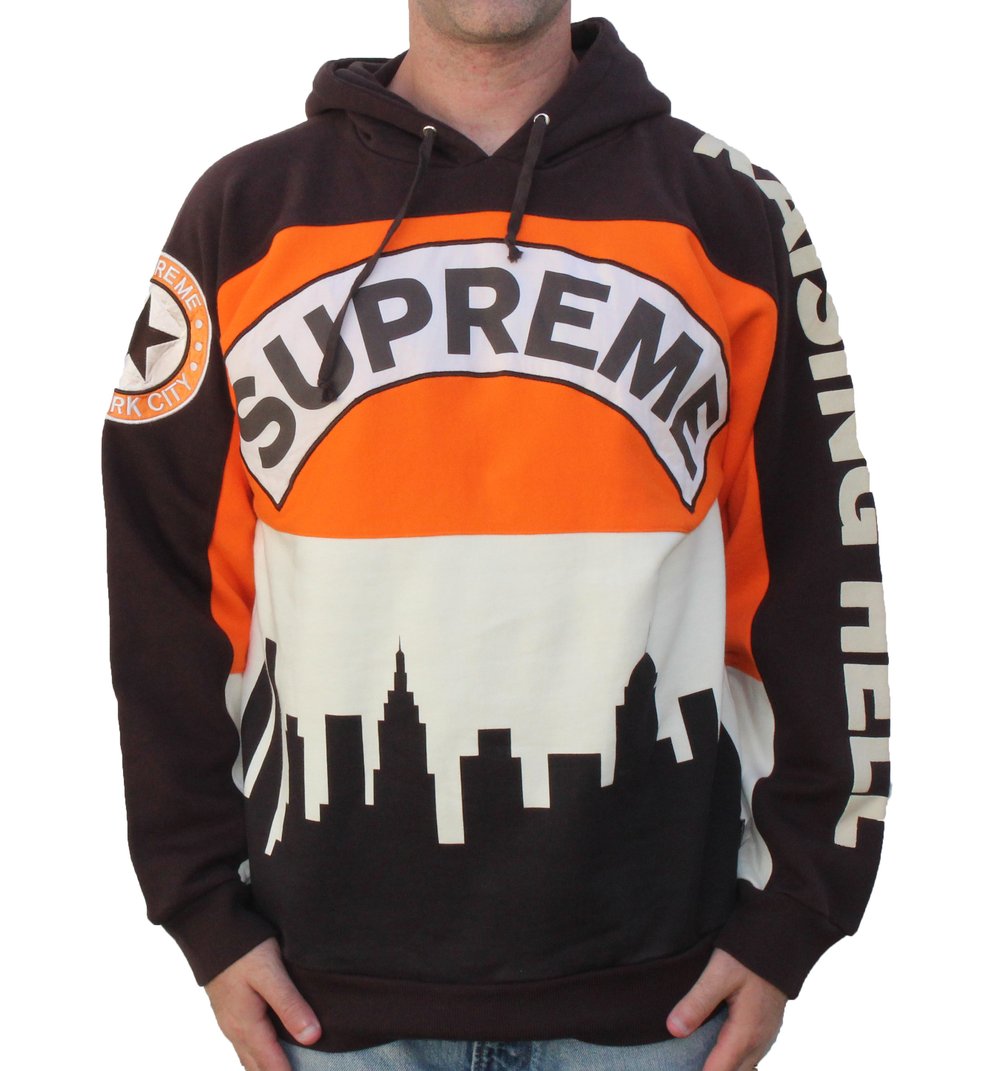 Supreme Raising Hell My Adidas Brown / Orange Hoodie (Size M) — Roots