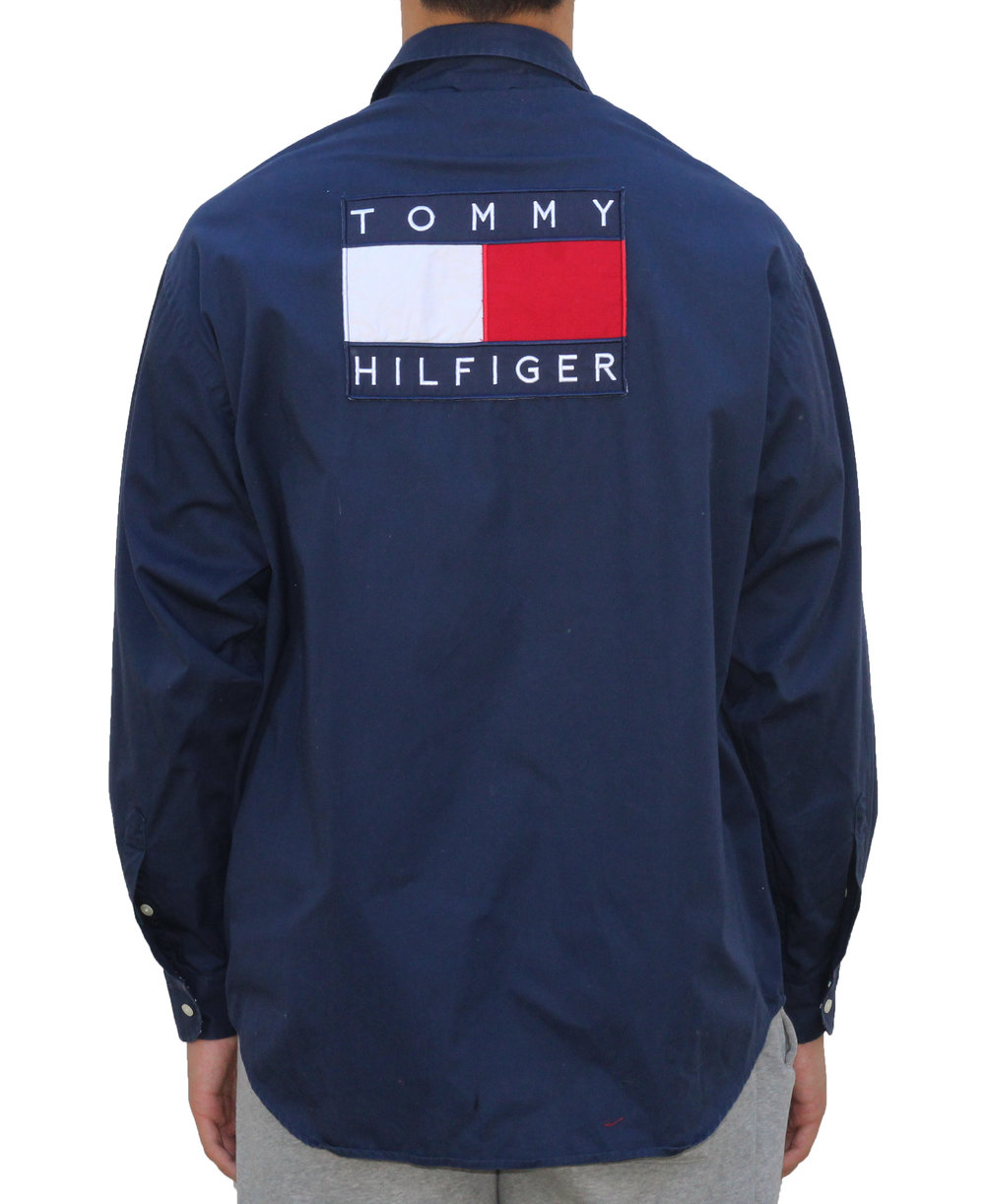 Vintage Tommy Hilfiger USA Big Logo Button Down Shirt (Size XL) — Roots