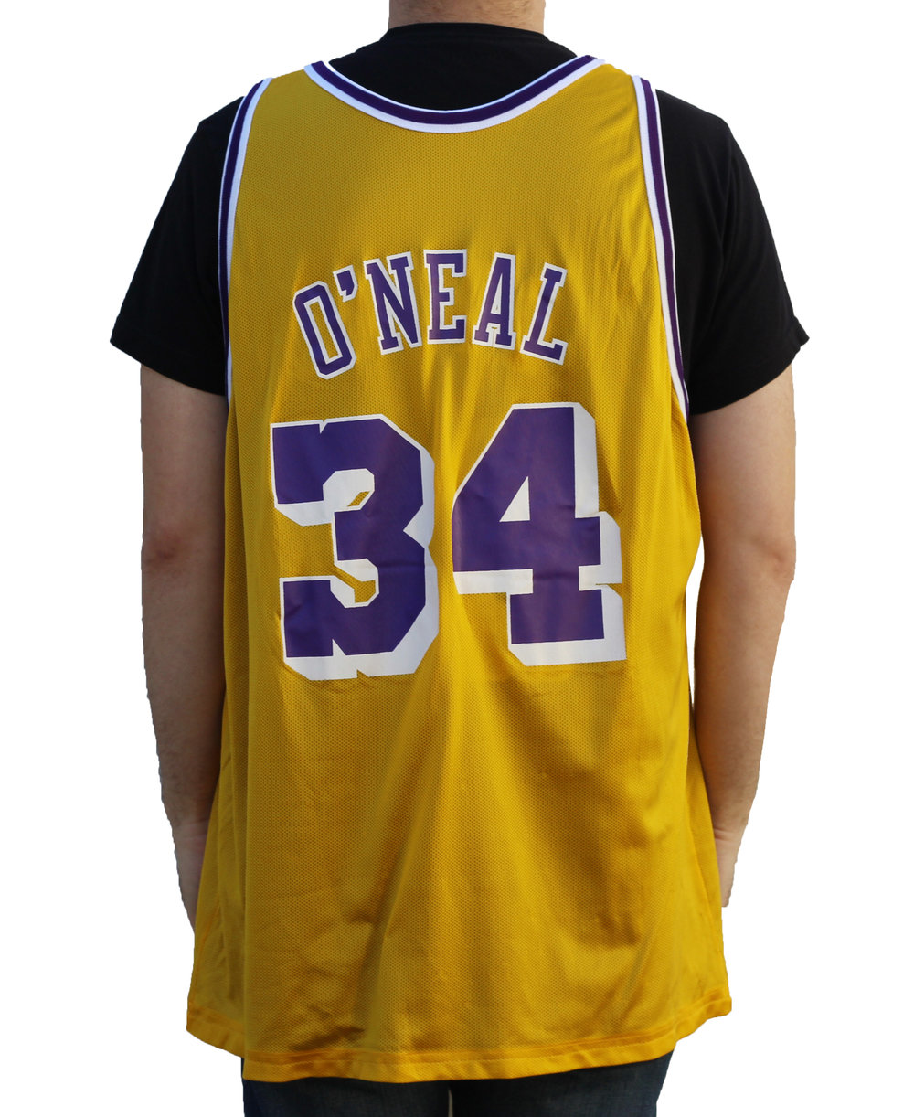 Vintage Champion Shaq O'neal 34 Los Angeles Lakers Gold 