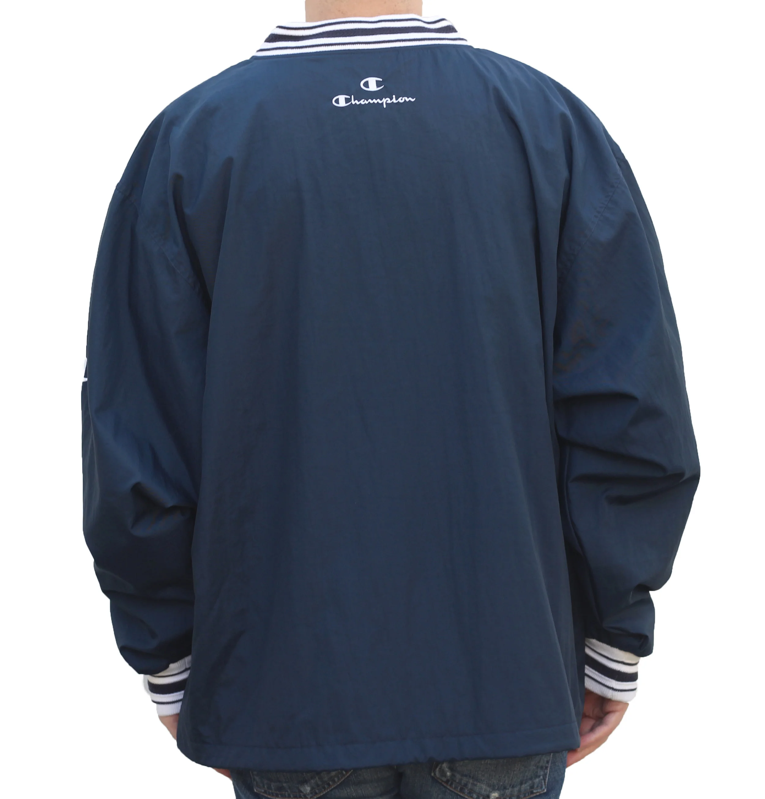 Vintage Champion Navy Pullover Windbreaker (Size XL) — Roots