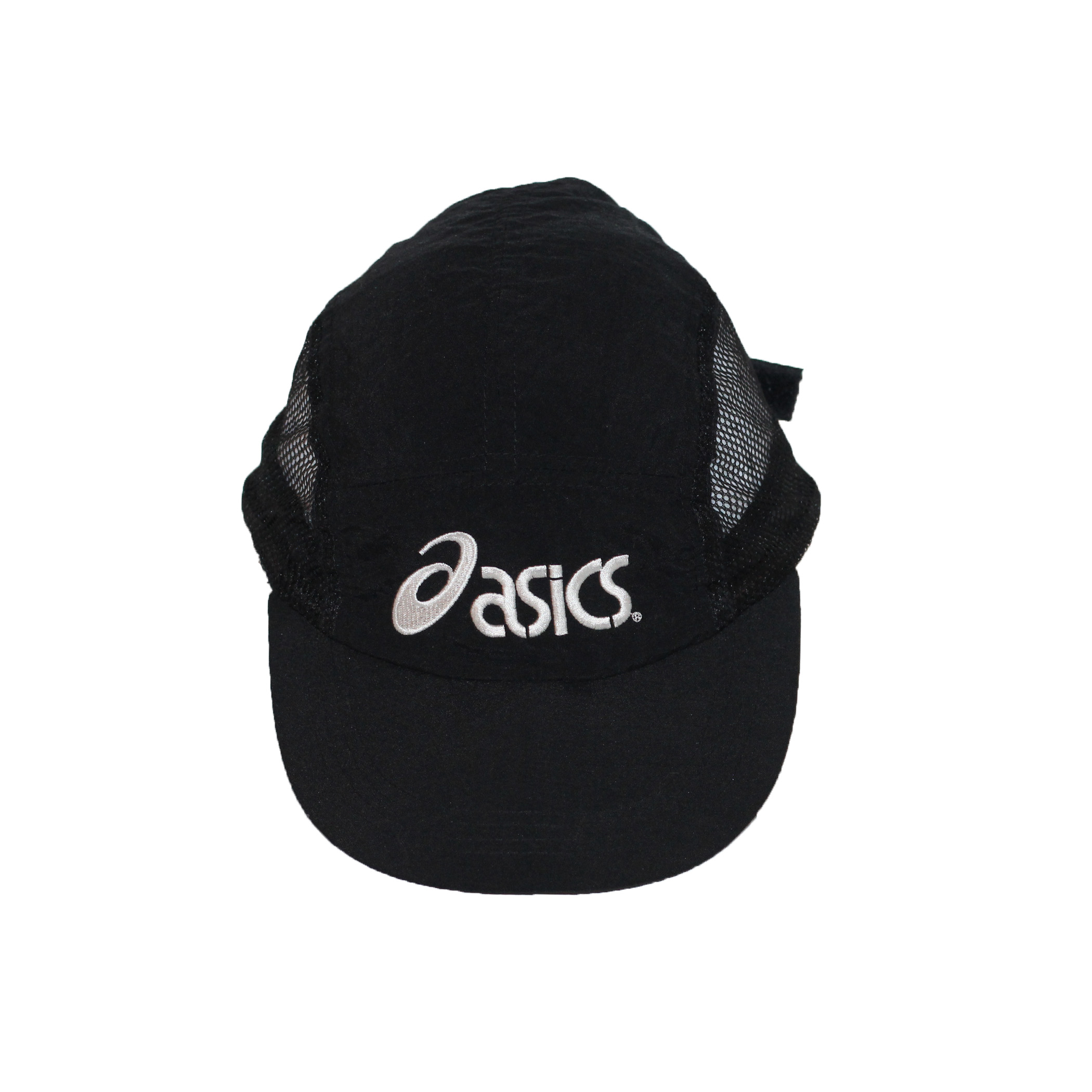 Vintage Asics Black Mesh 5 Panel Hat 