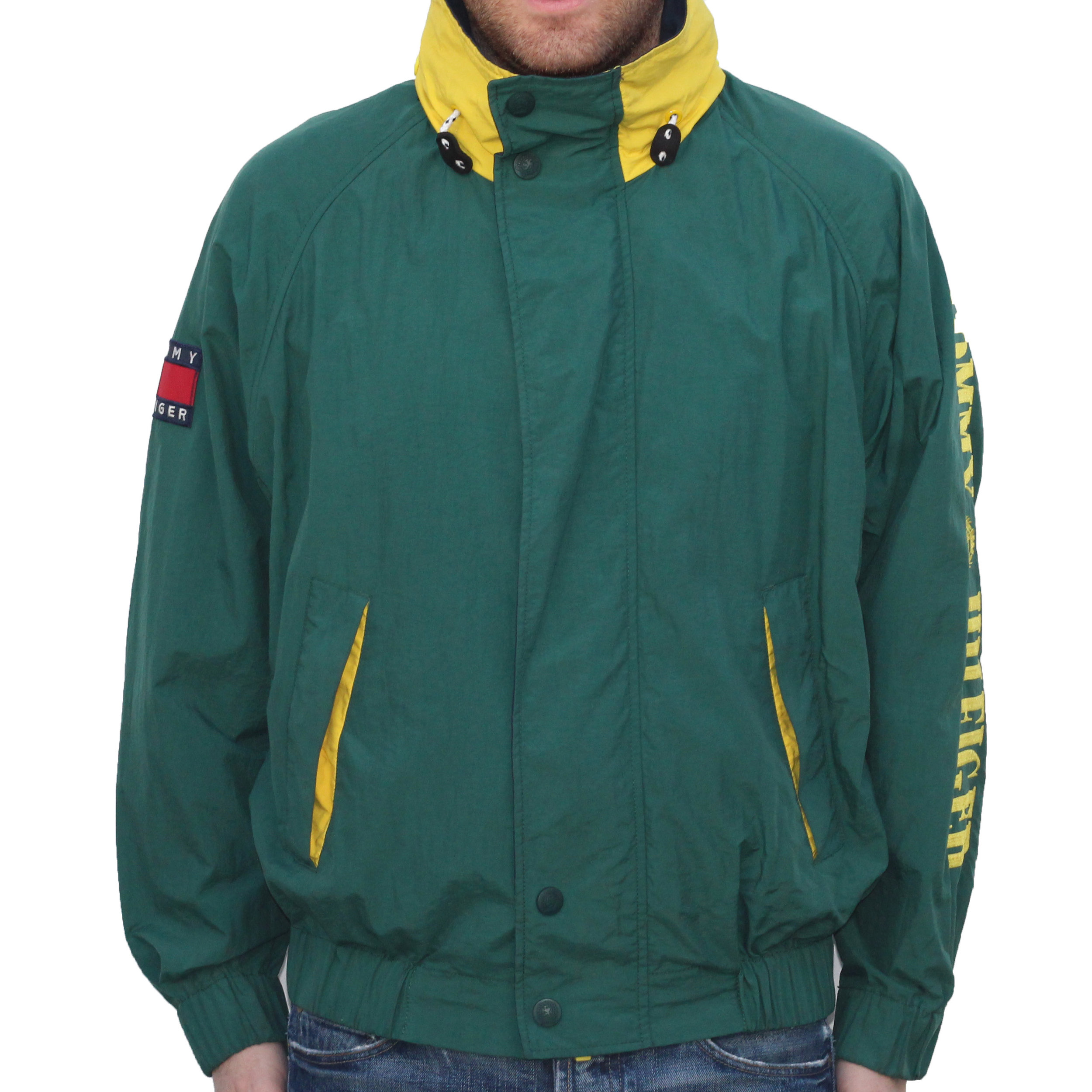 tommy hilfiger green windbreaker