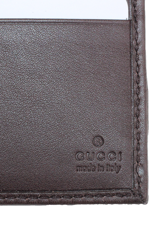 Uitgaand Zeebrasem bundel Gucci Brown Leather Monogram Wallet New In Box — Roots