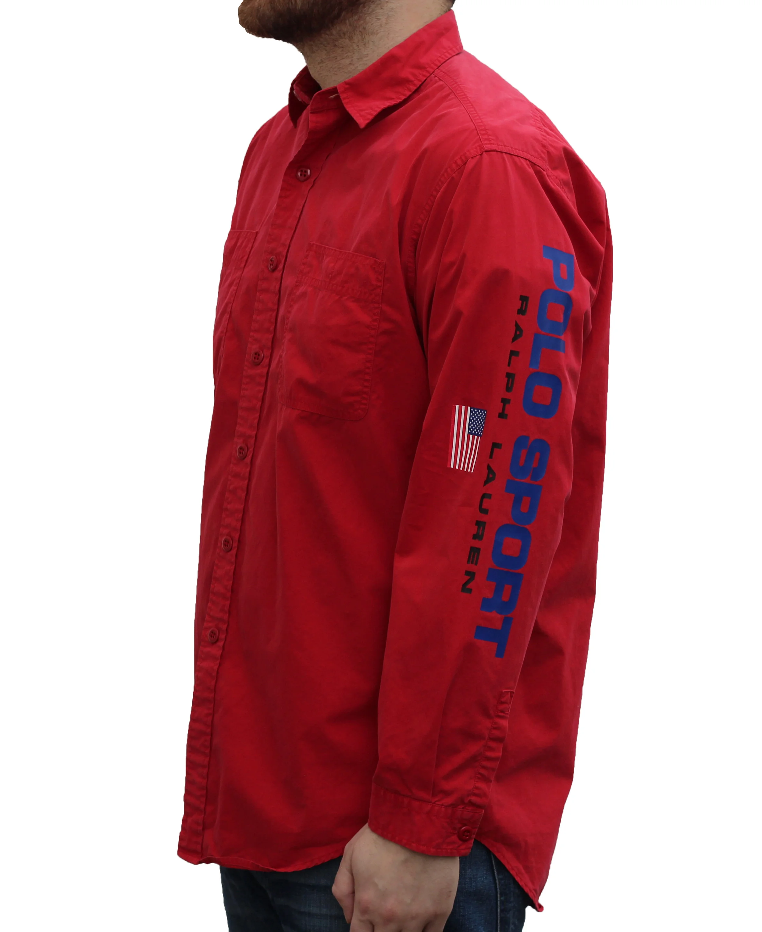 Vintage 90s Polo Sport Ralph Lauren spell out button down shirt.