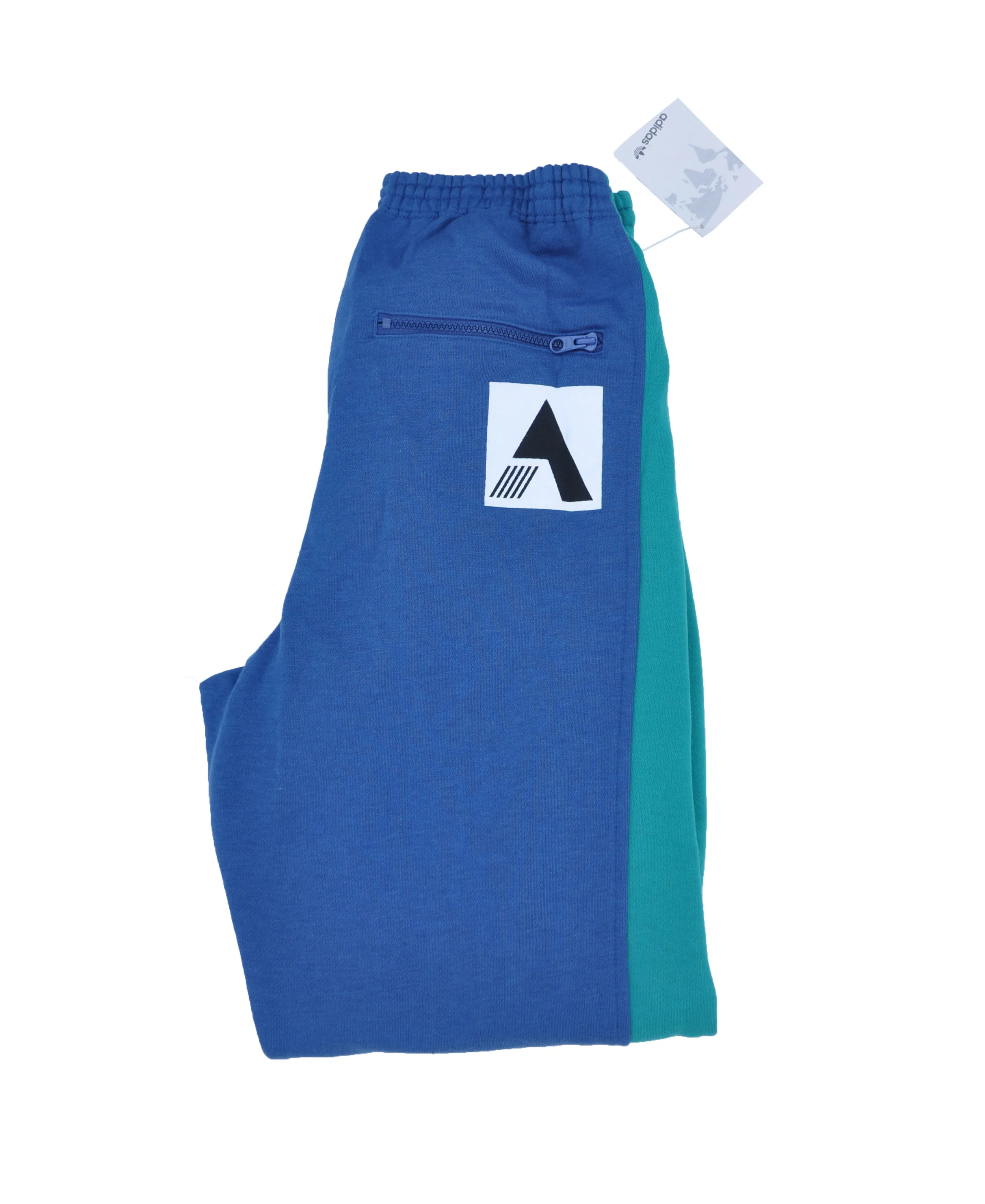Vintage 90s Adidas spell out blue and green sweats.