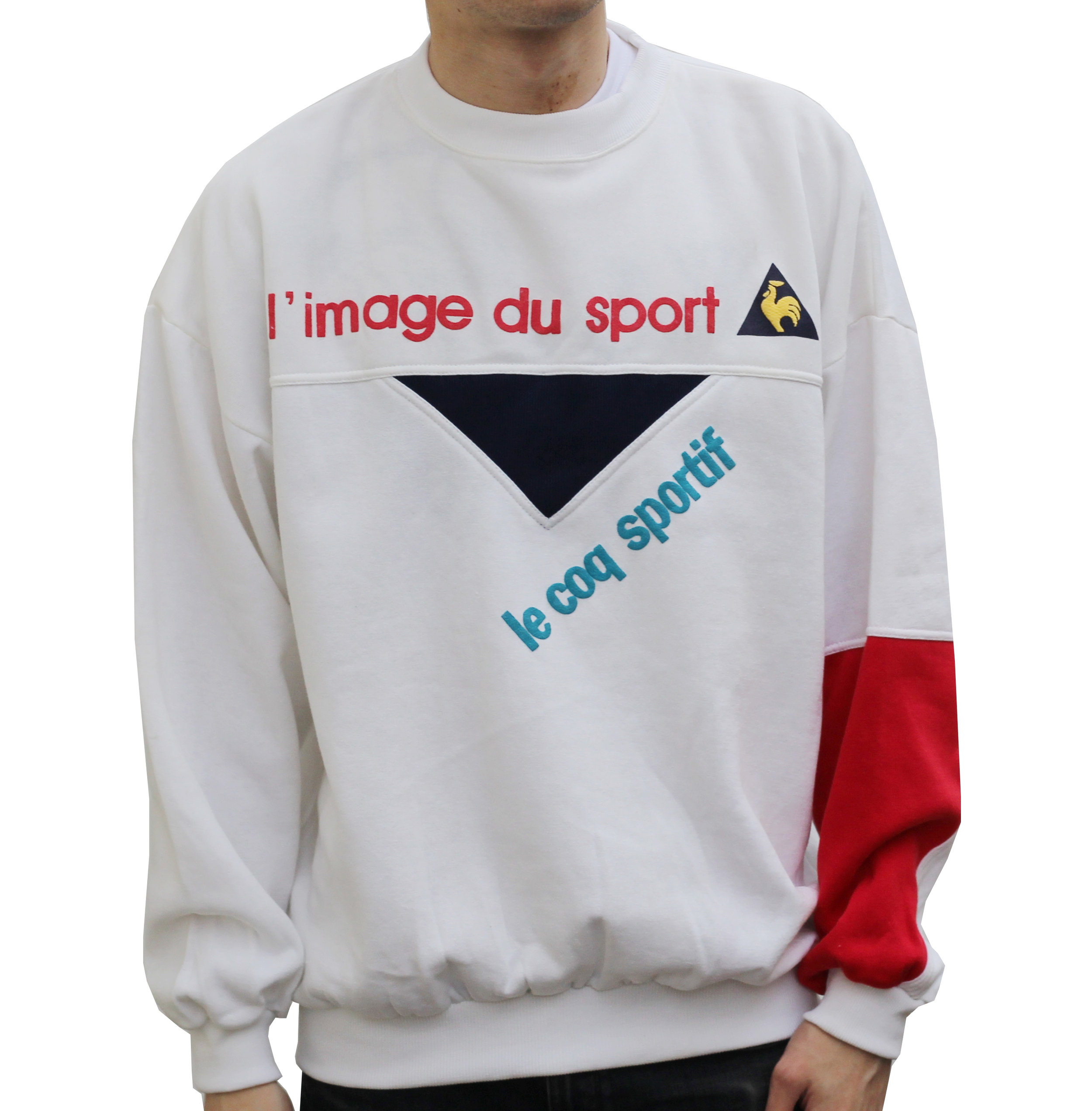Vintage 90s Le Coq Sportif colorful Soccer Sweatshirt