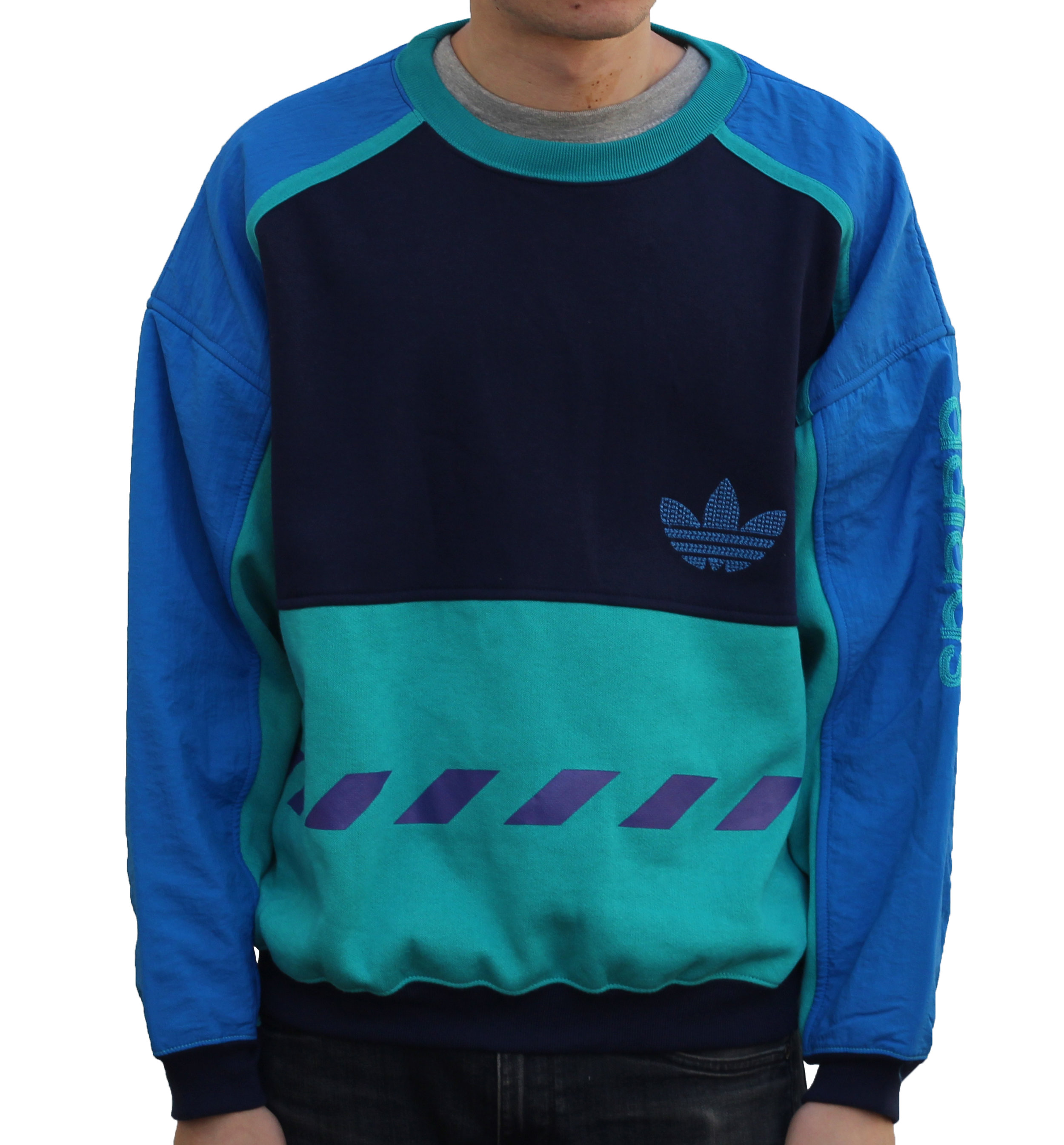 Vintage 90s Adidas colorful crew neck sweatshirt
