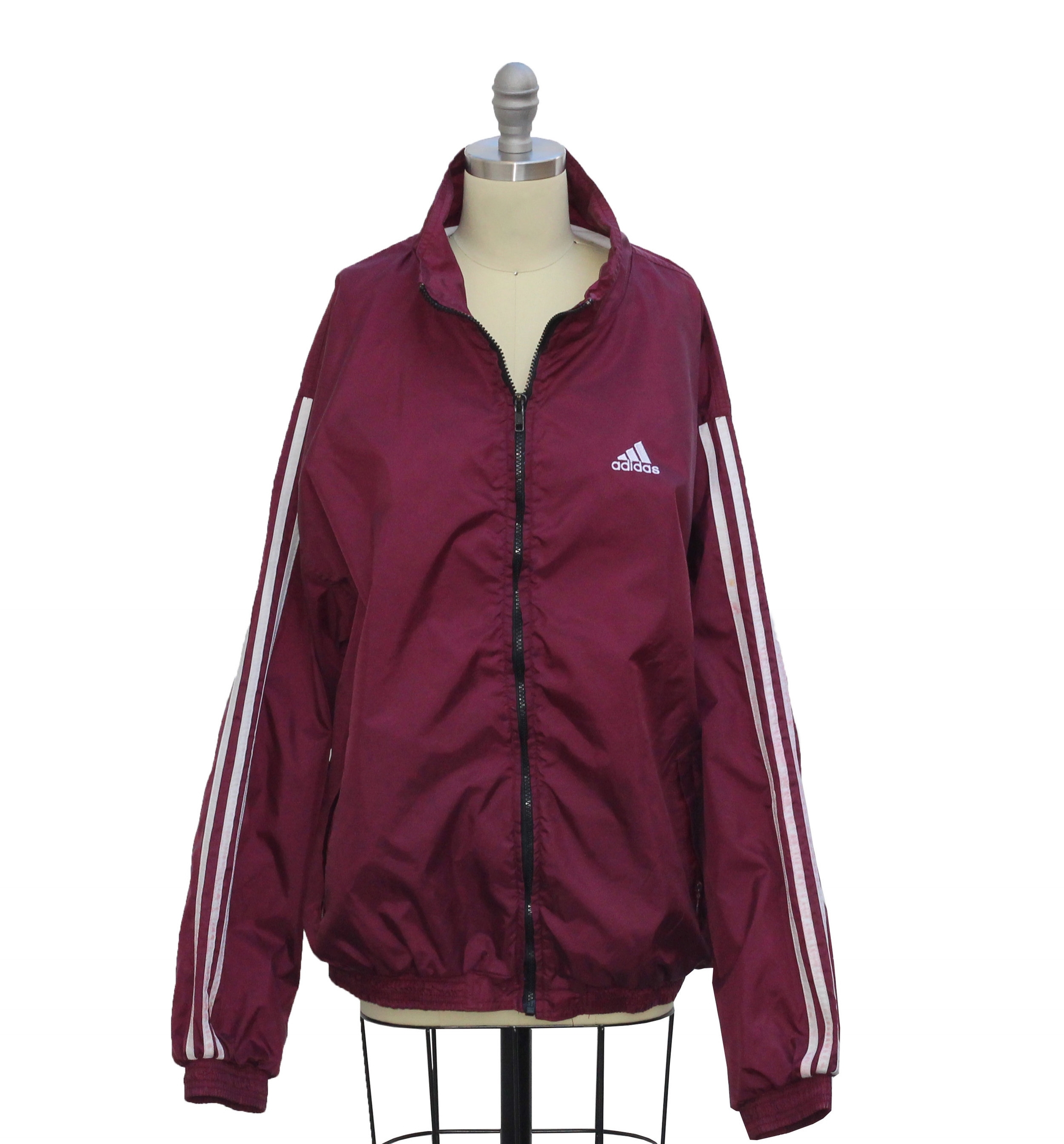 burgundy adidas jacket womens