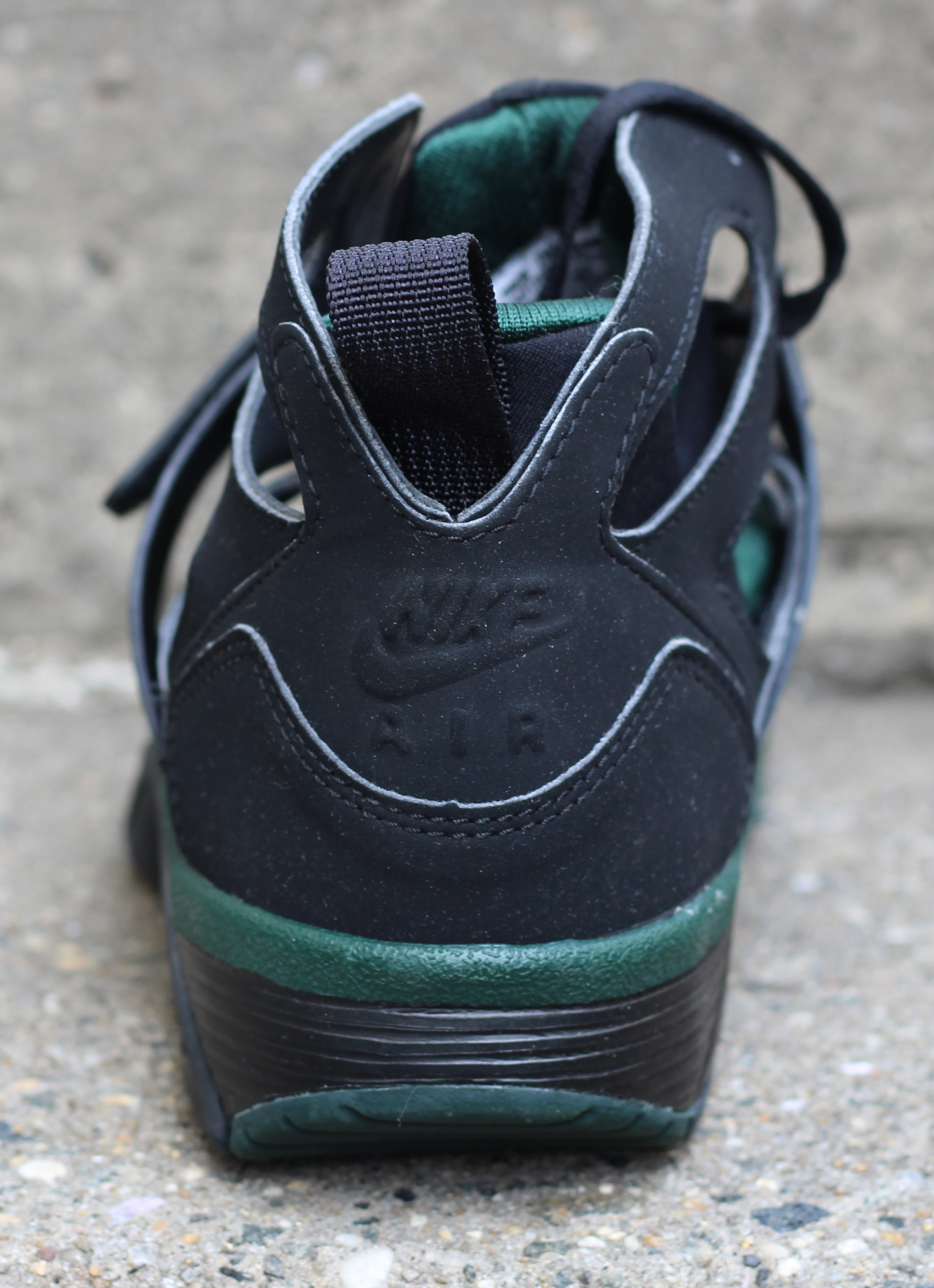 black and green huaraches