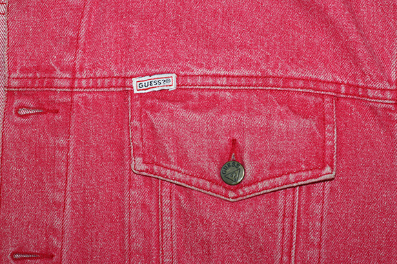 guess red denim jacket