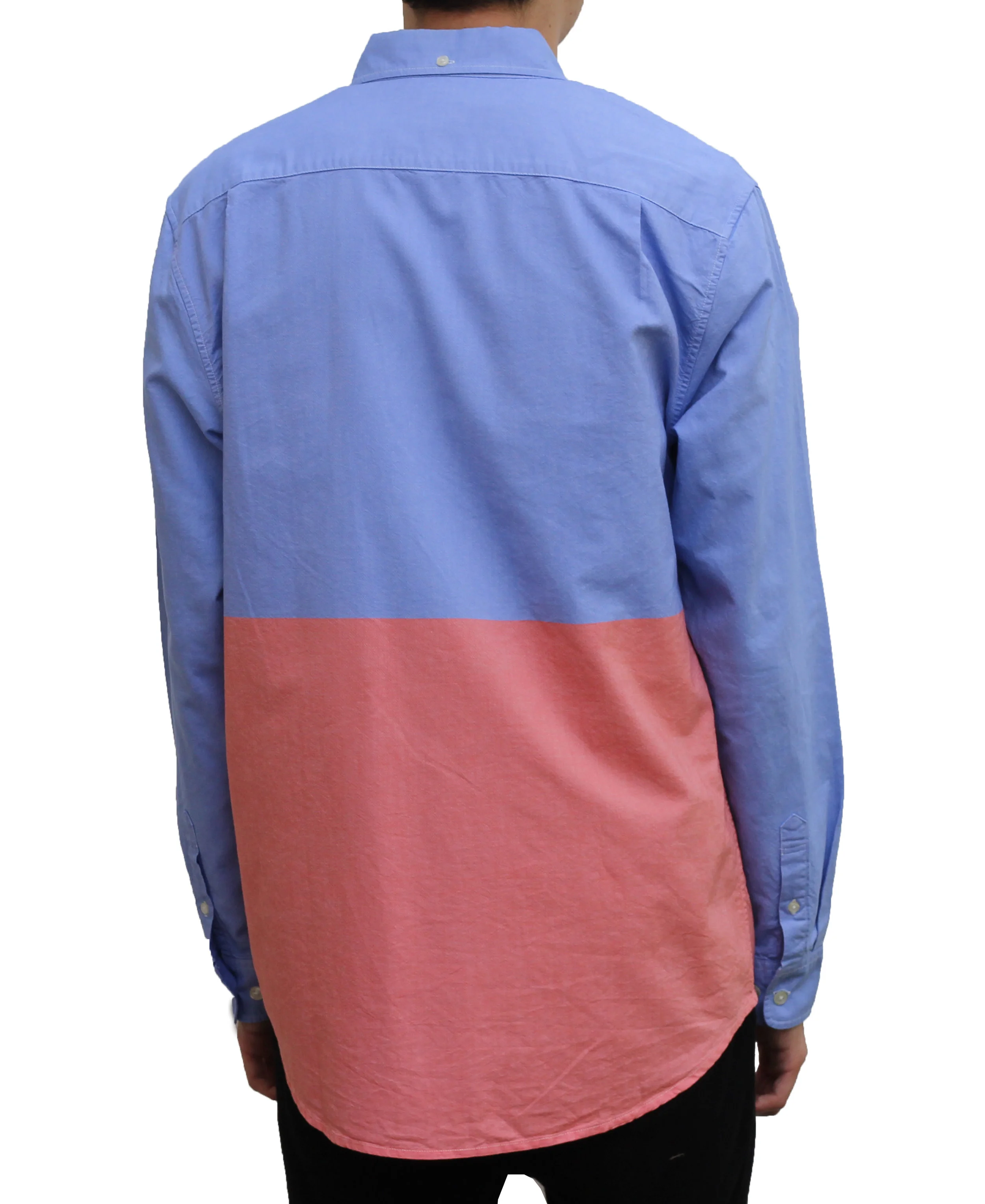 Supreme split pink and light blue button down