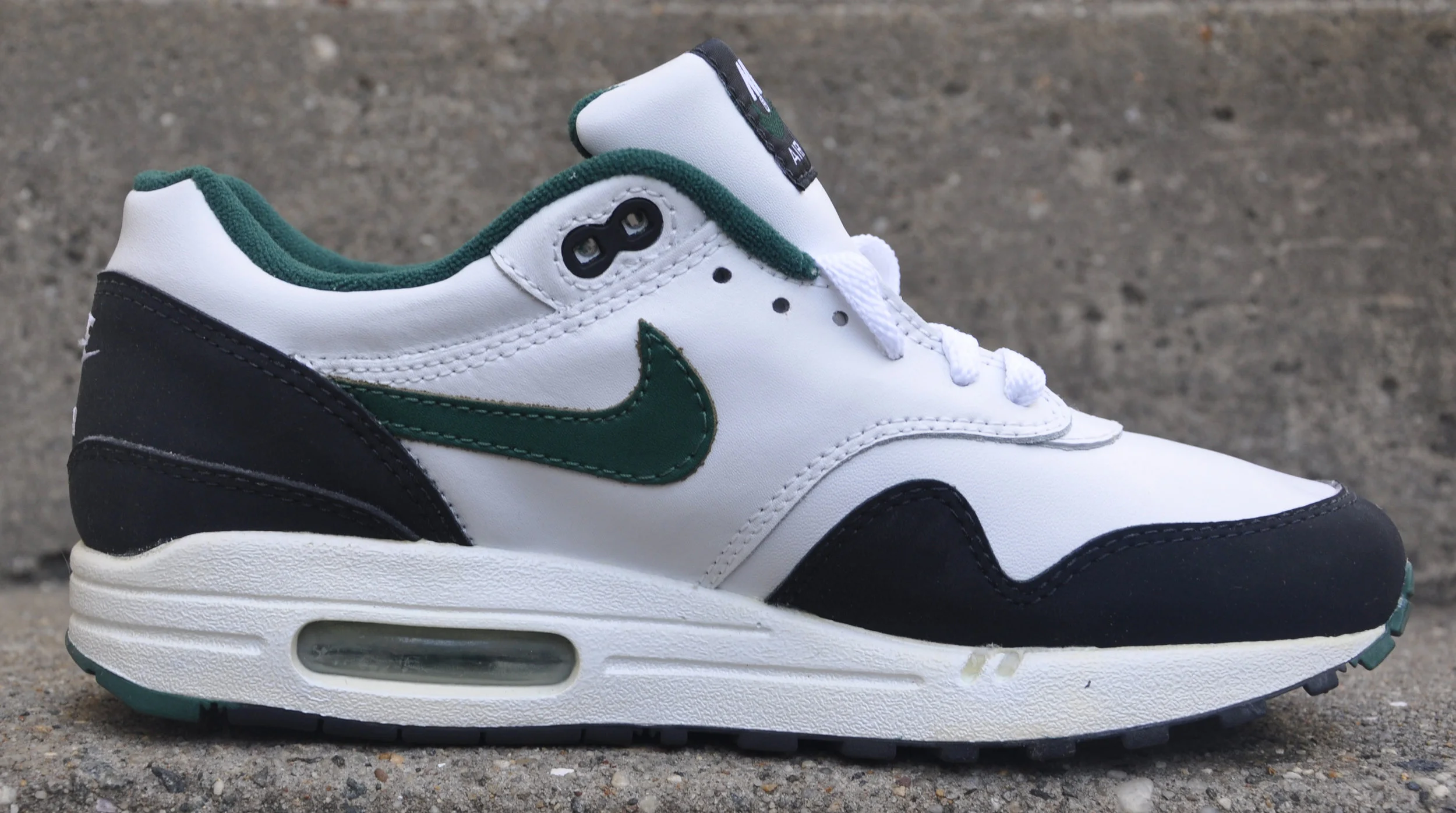 Nike Air Max 1 White, black. and green