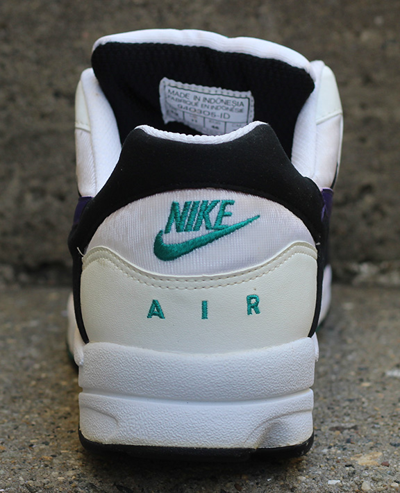 Nike Air Icarus white, purple, and emerald